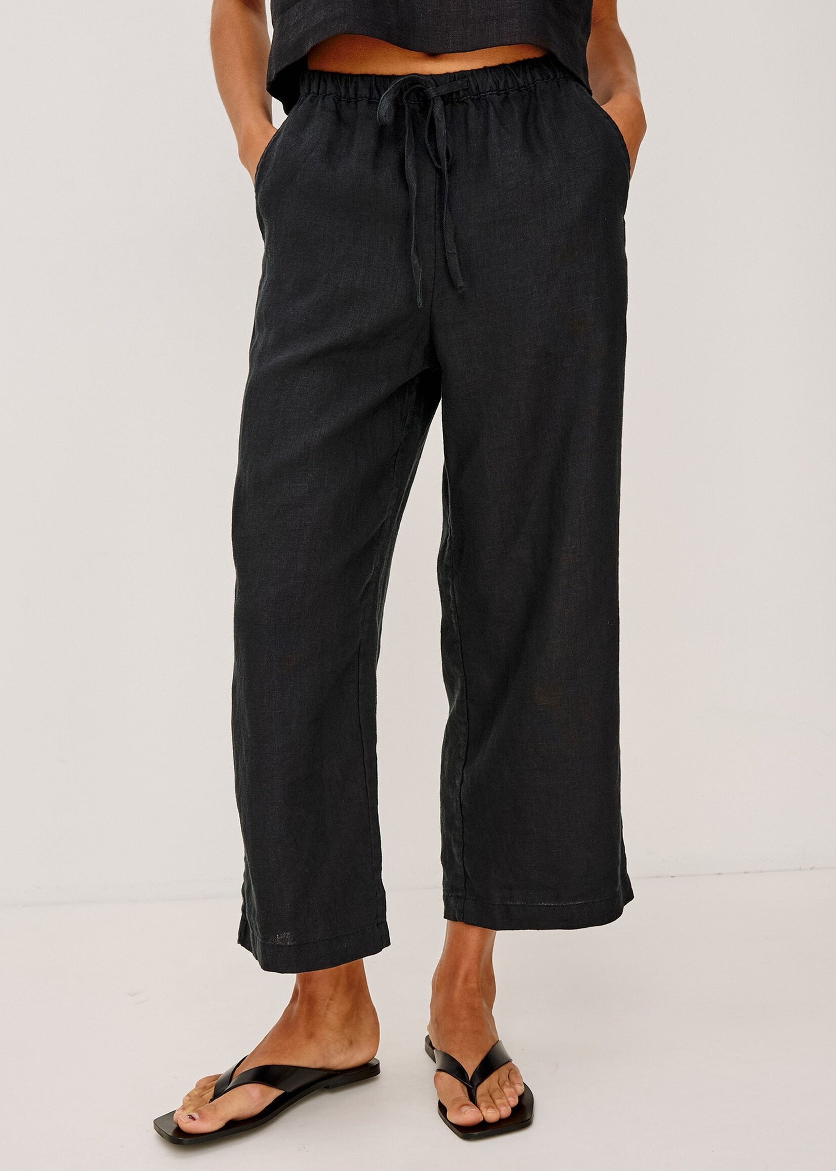 Rails Rails Emmie Crop Linen Pants - Black Linen