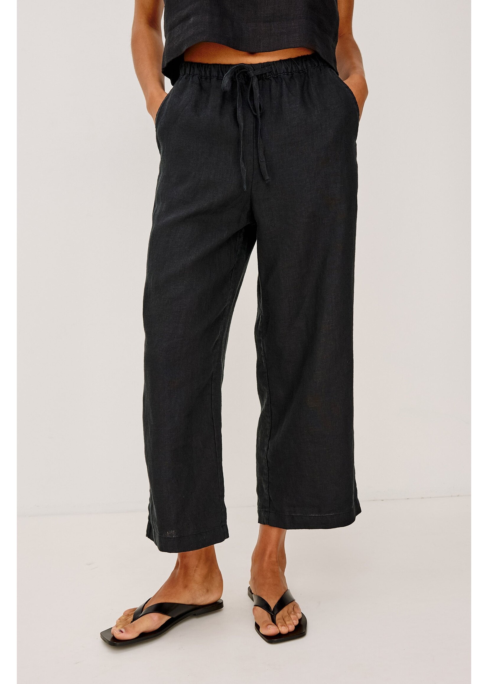 Rails Rails Pantalon Crop Emmie - Black Linen