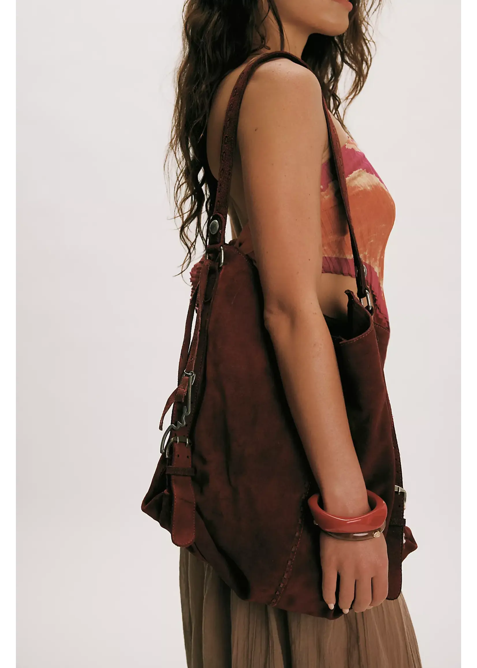 Free People Free People Dallas Distressed Lea - Sandblast Red
