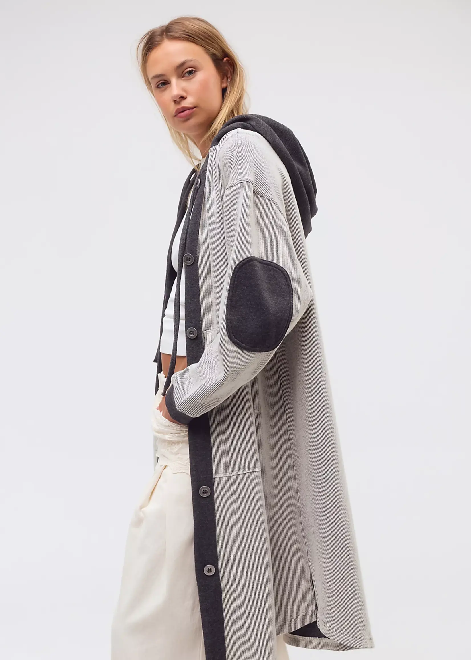 Free People Free People Tommorow Sweatshirt Cardi - Dark Heather Gray