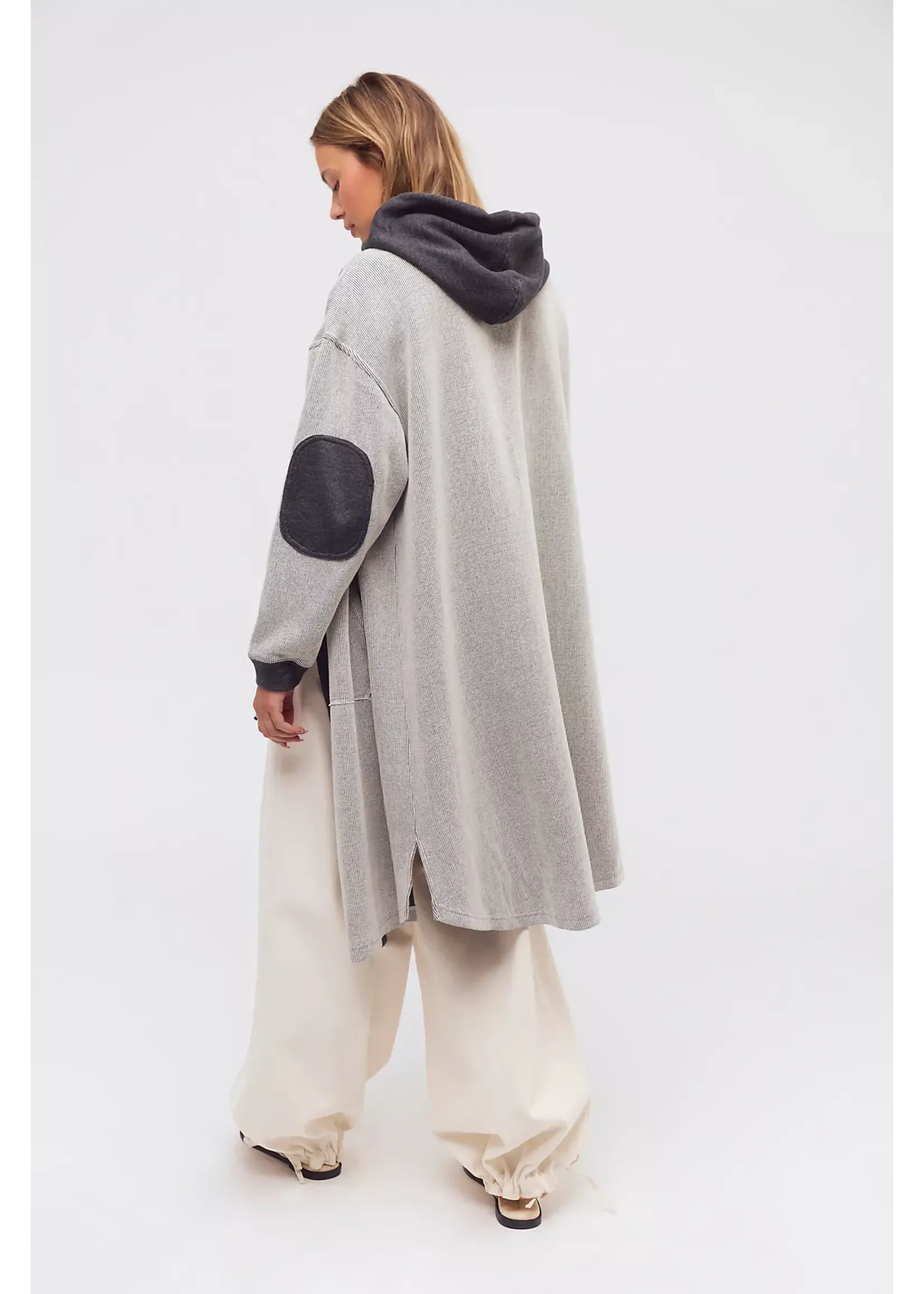 Free People Free People Tommorow Sweatshirt Cardi - Dark Heather Gray