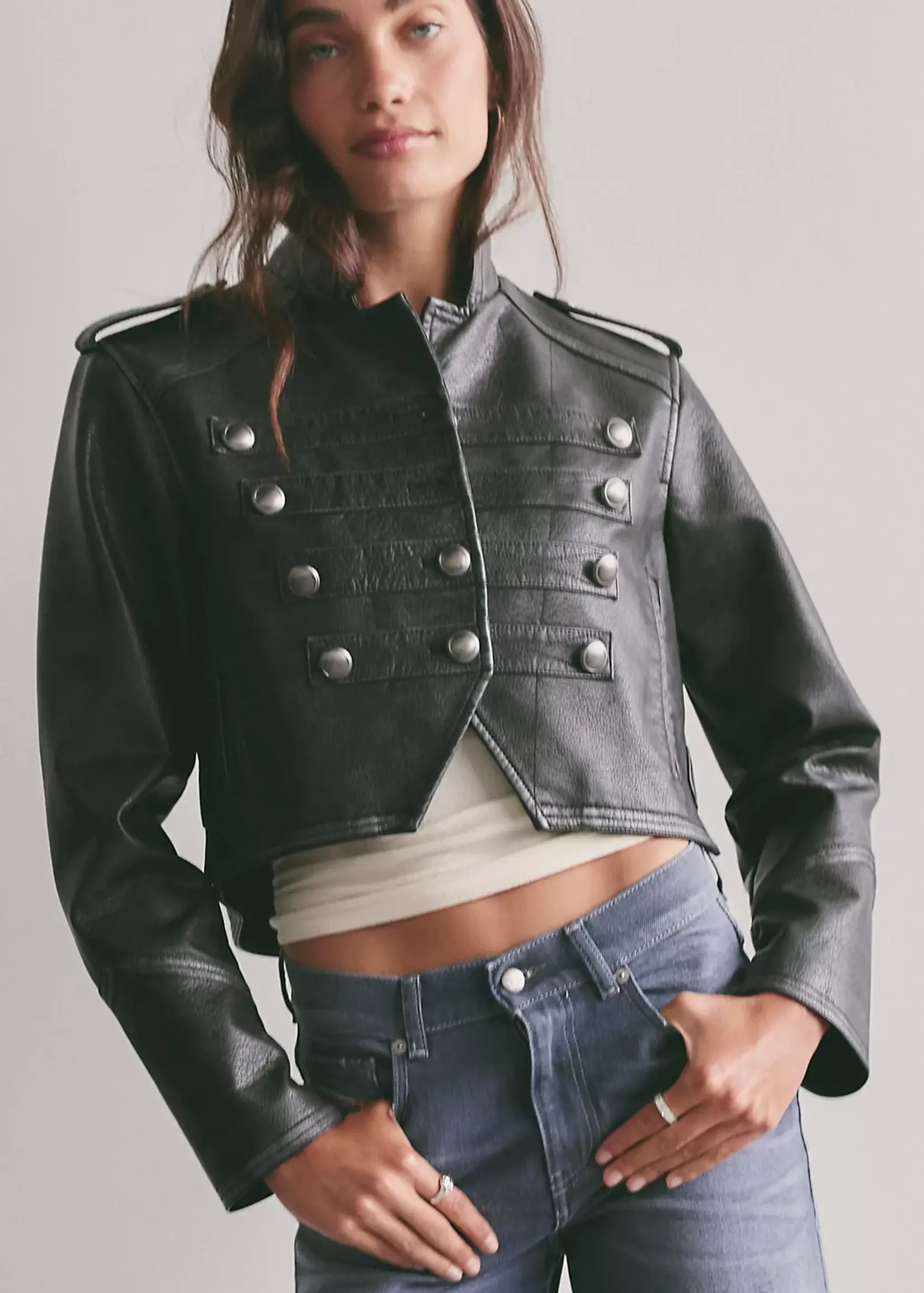 Free People Free People Ryland Vegan Band Jacket - Black