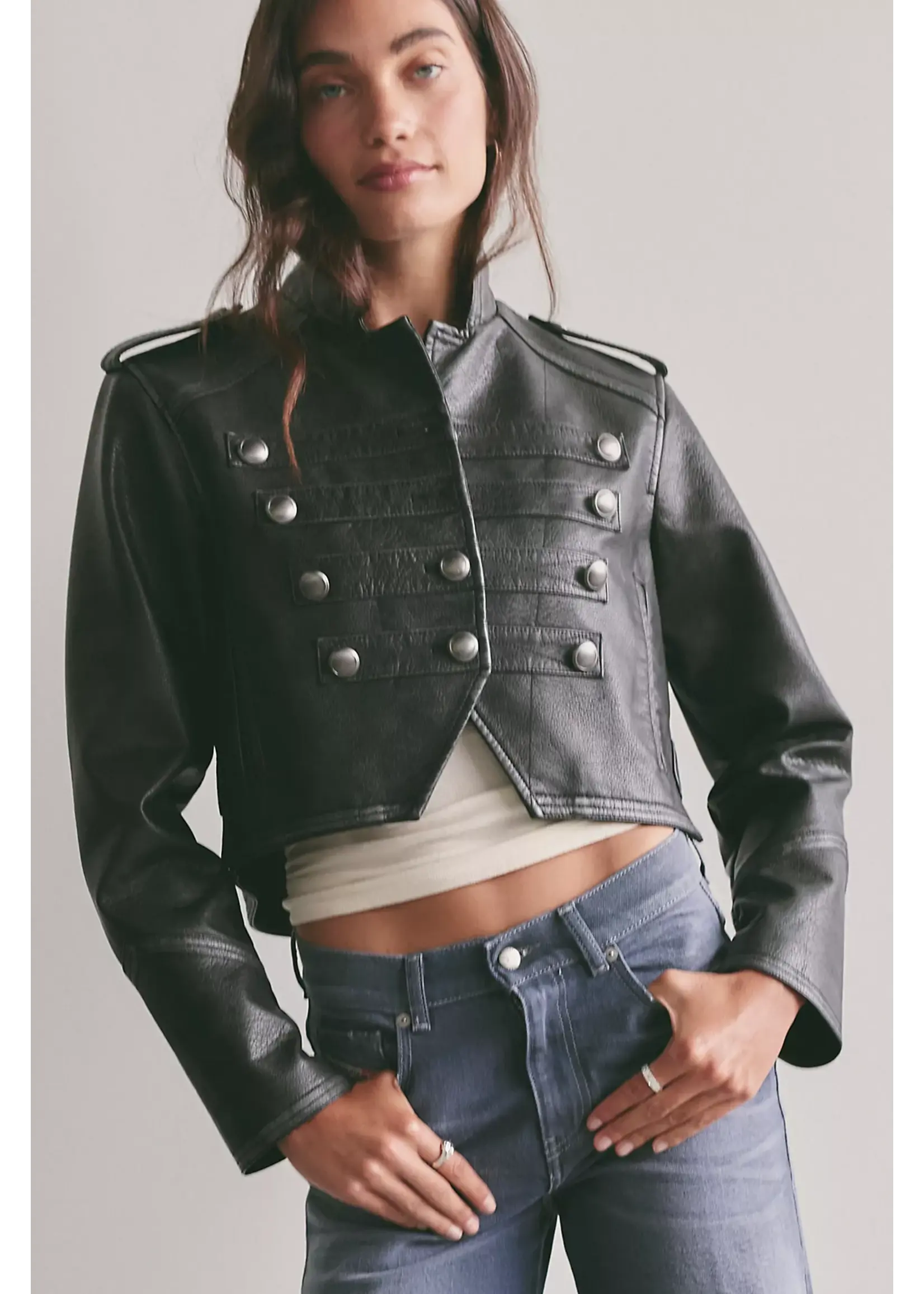 Free People Free People Ryland Vegan Band Jacket - Black