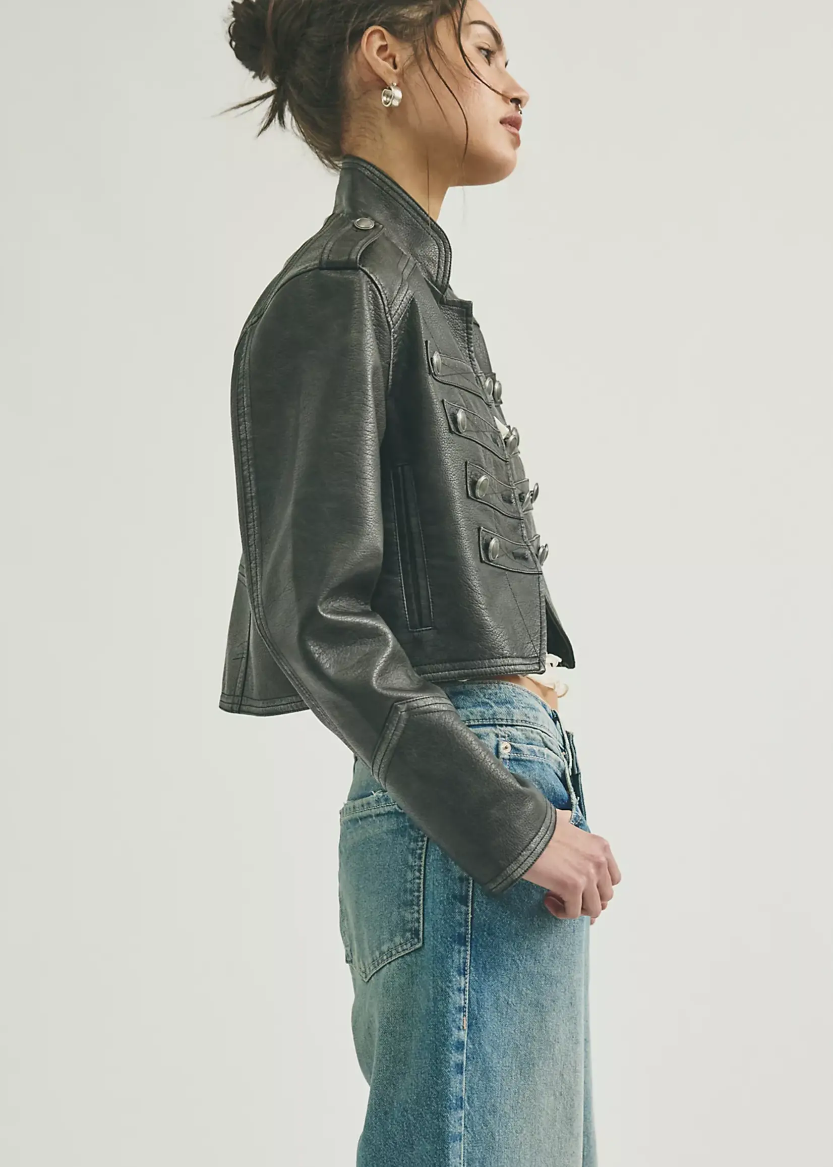 Free People Free People Ryland Vegan Band Jacket - Black