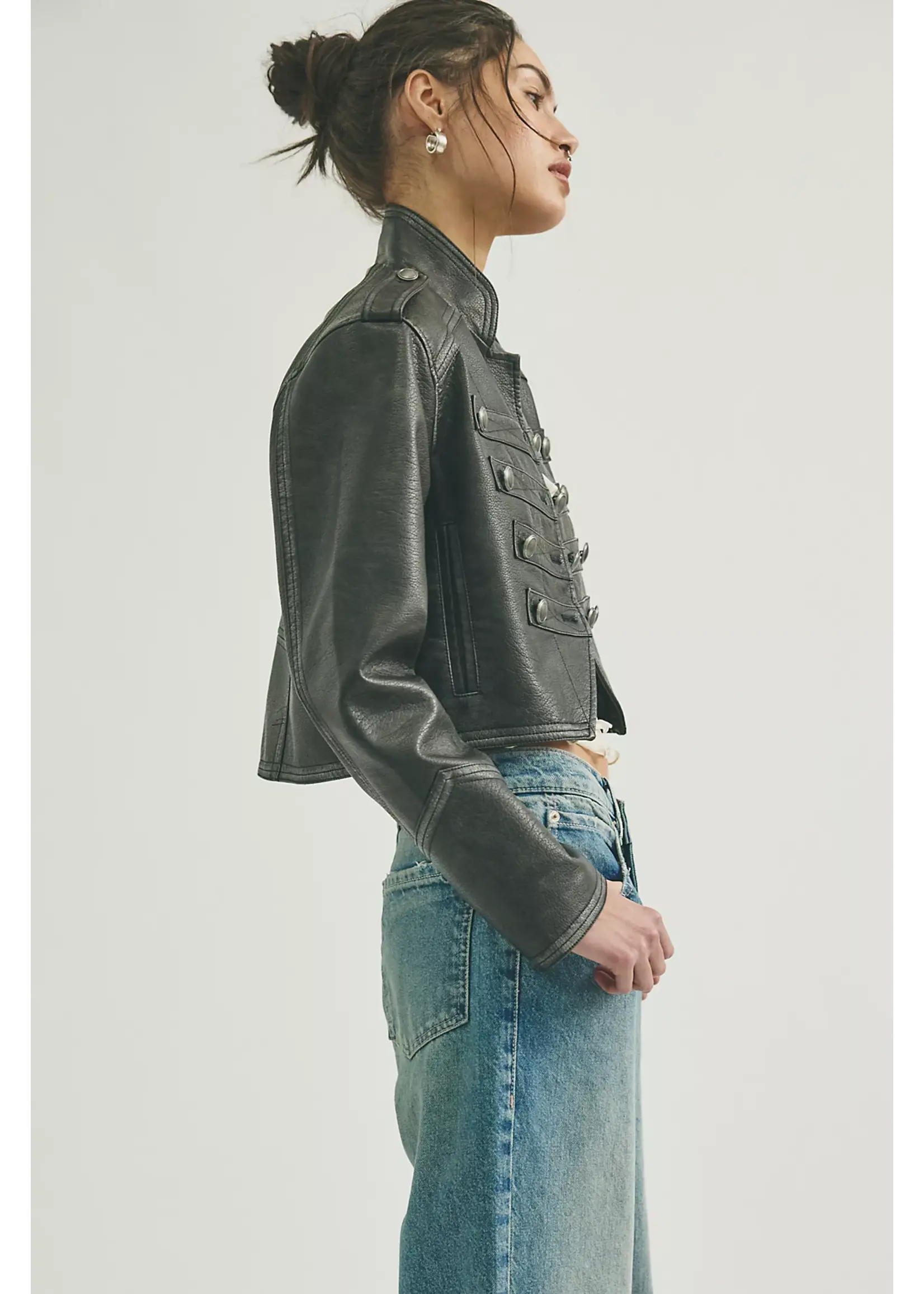 Free People Free People Ryland Vegan Band Jacket - Black
