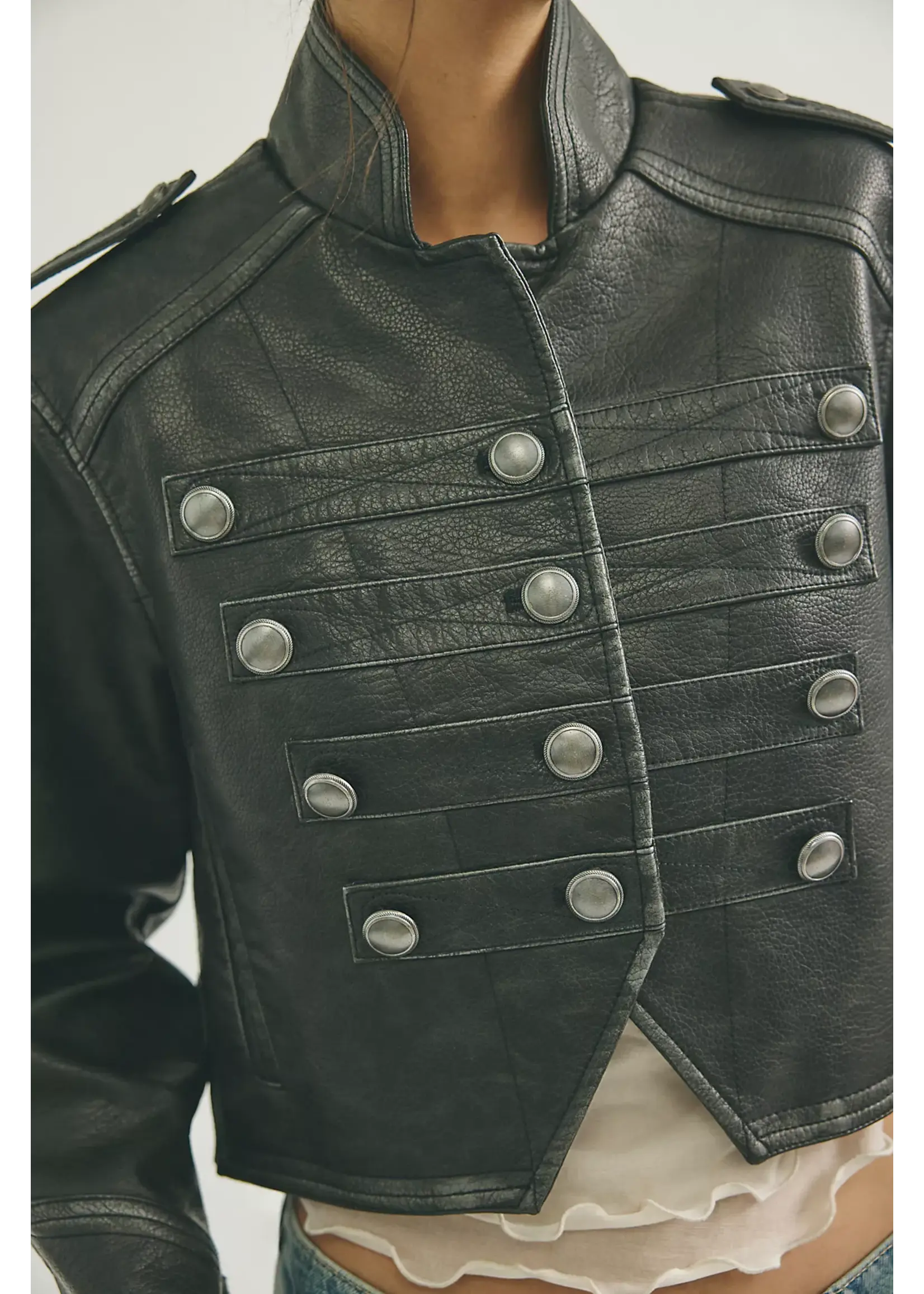Free People Free People Ryland Vegan Band Jacket - Black