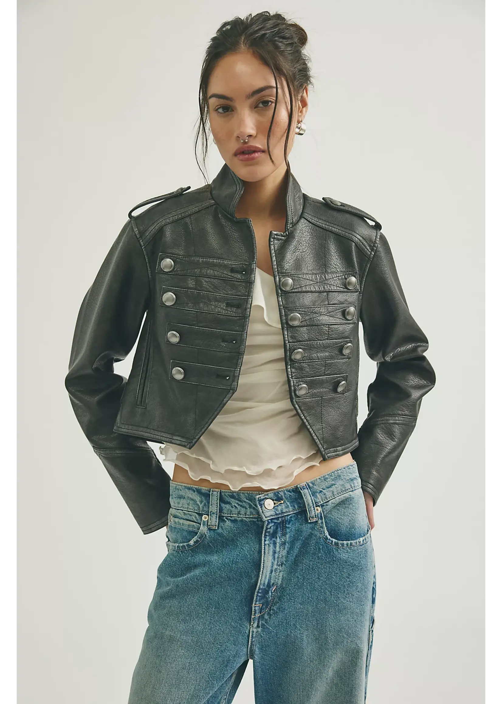 Free People Free People Ryland Vegan Band Jacket - Black