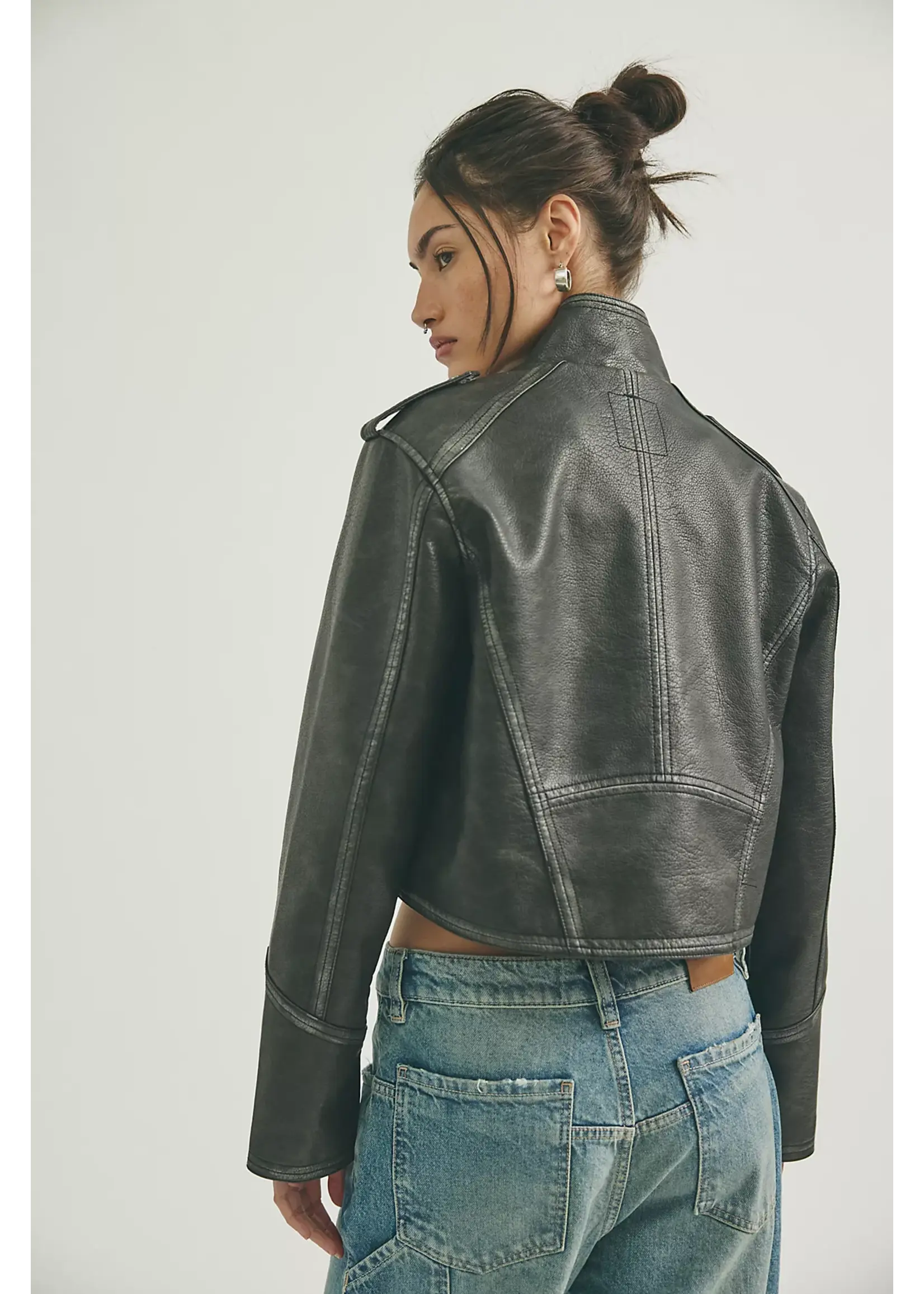 Free People Free People Manteau de Band Ryland en Cuir Vegan - Noir