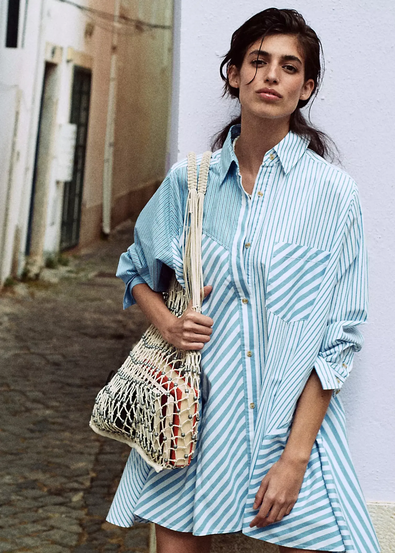 Free People Free People Oxford Club Robe Courte - Cornflower Combo