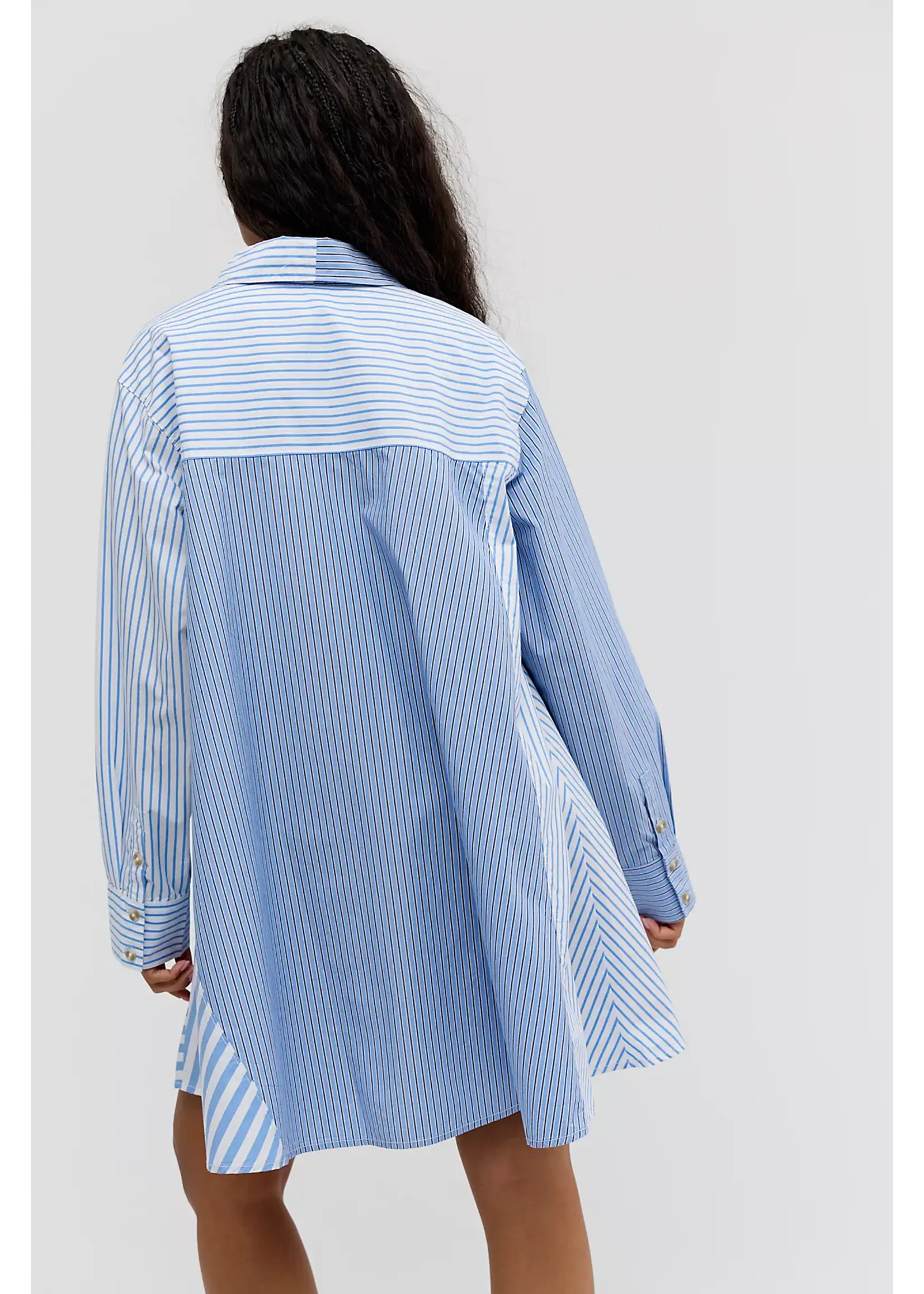 Free People Free People Oxford Club Robe Courte - Cornflower Combo