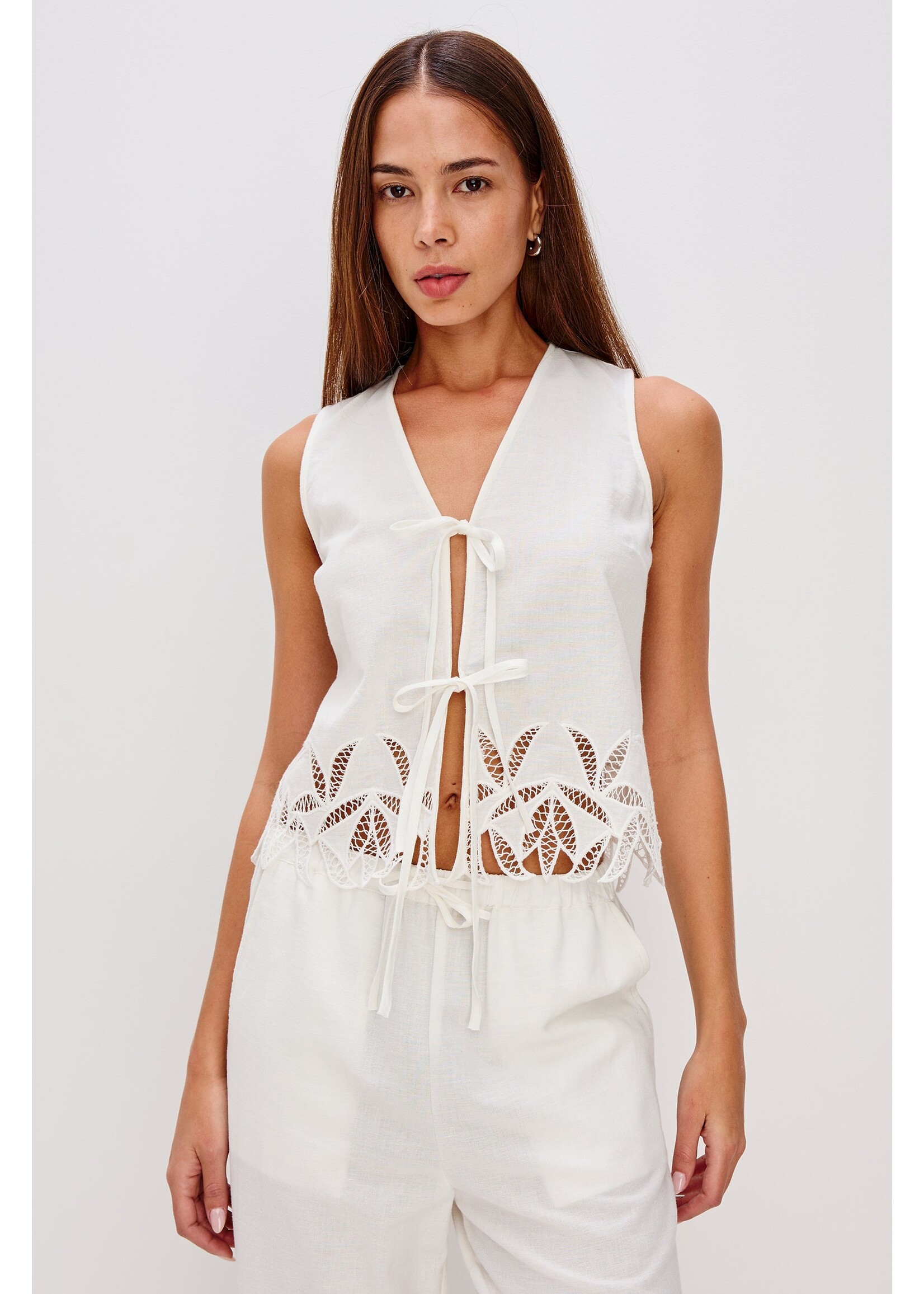 Rails Rails Haut Oregon - Broderie Palmier Blanc