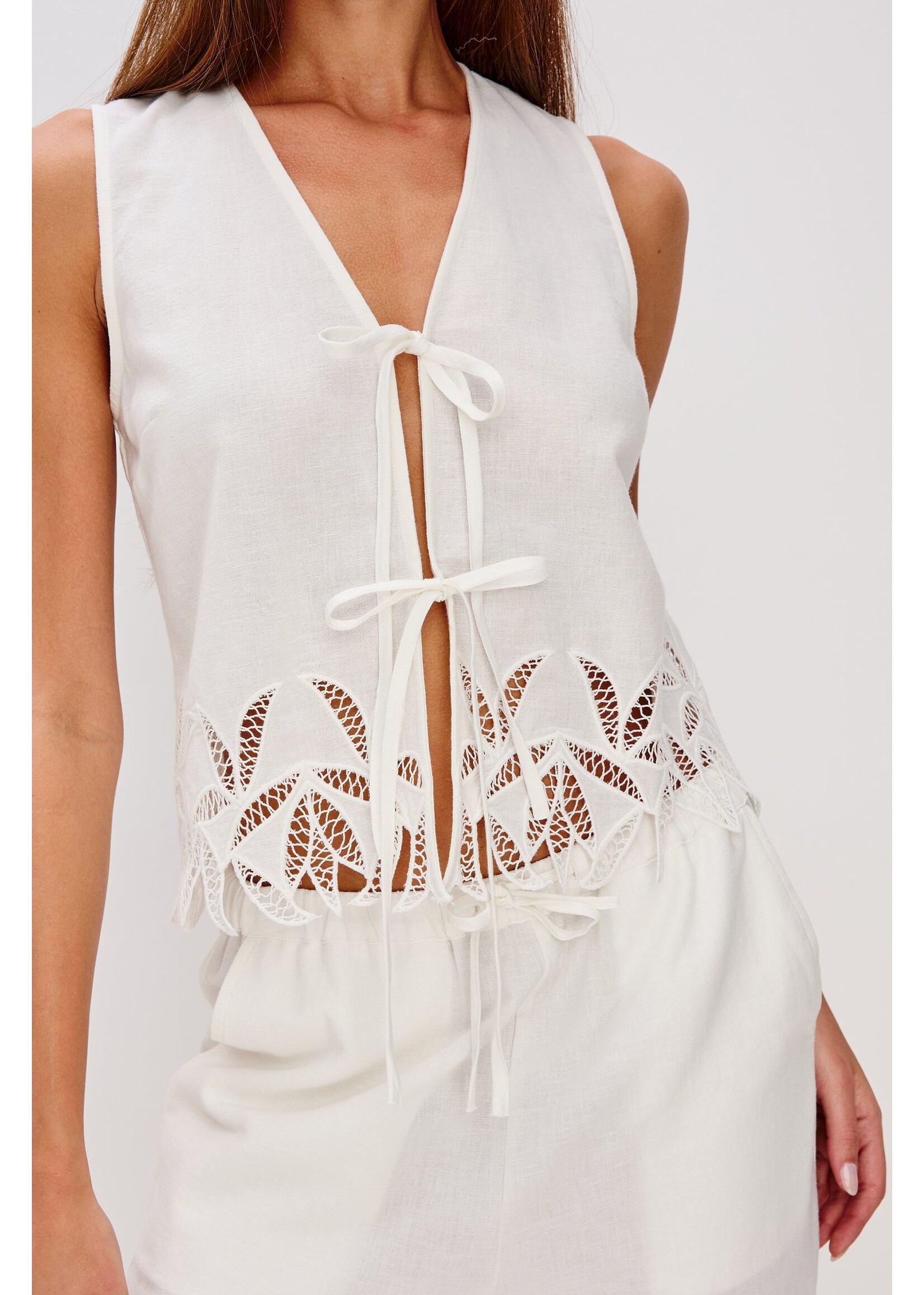 Rails Rails Haut Oregon - Broderie Palmier Blanc