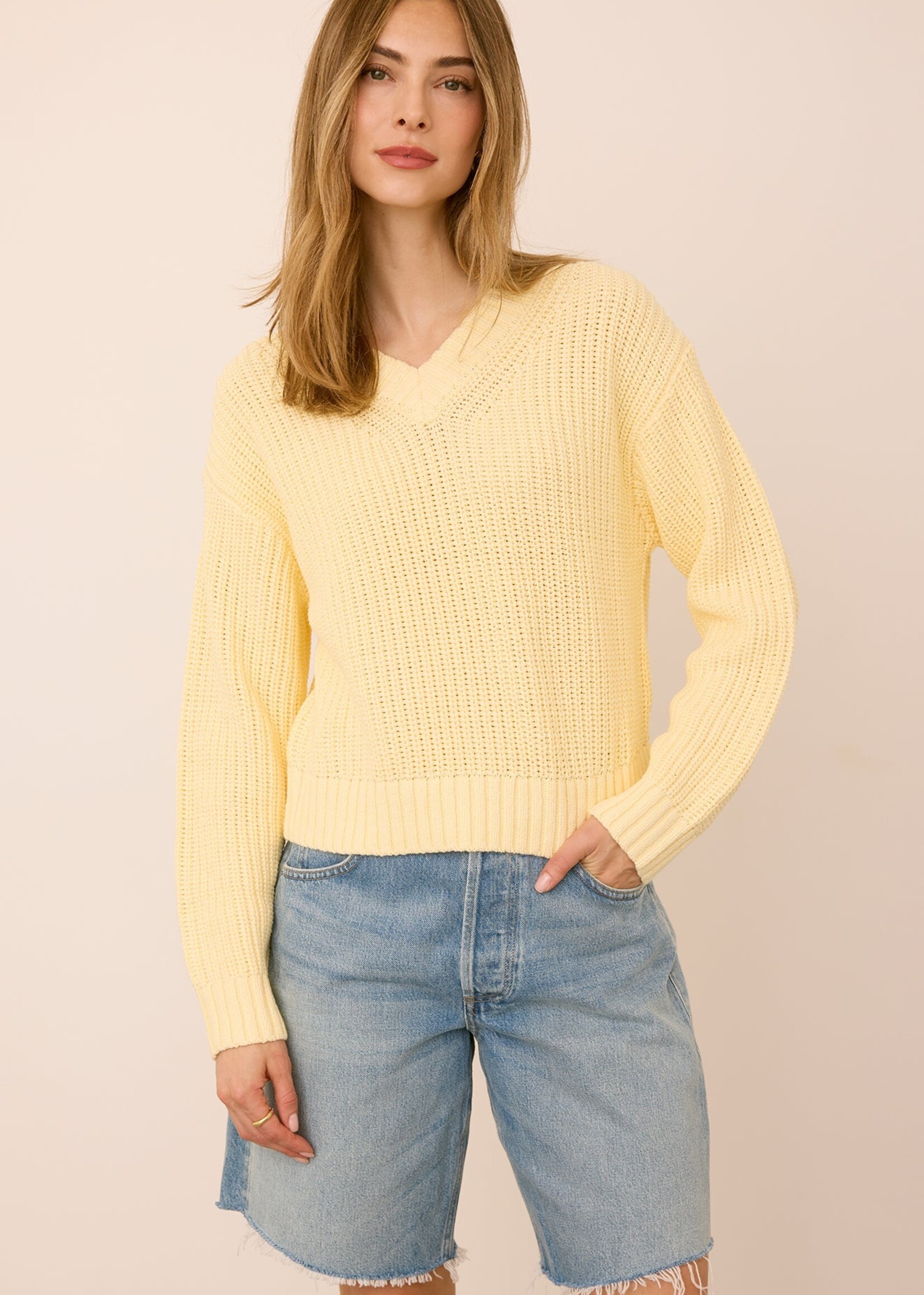 Gentle Fawn Chandail Col- V Jocelyn - Parchment