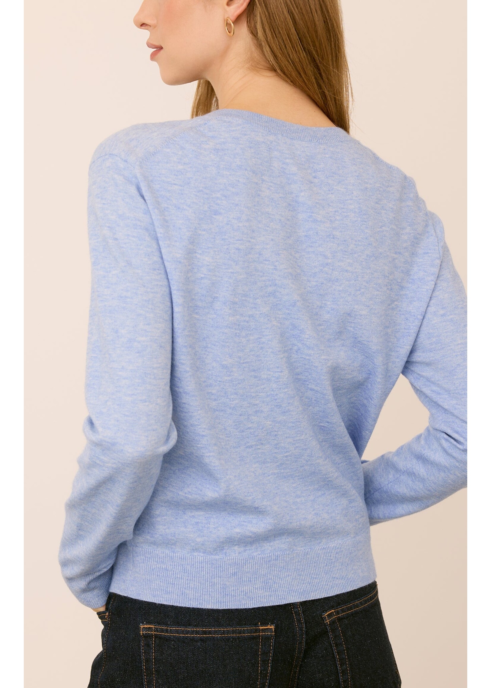 Gentle Fawn Carina V-Neck Sweater - Heather Blue