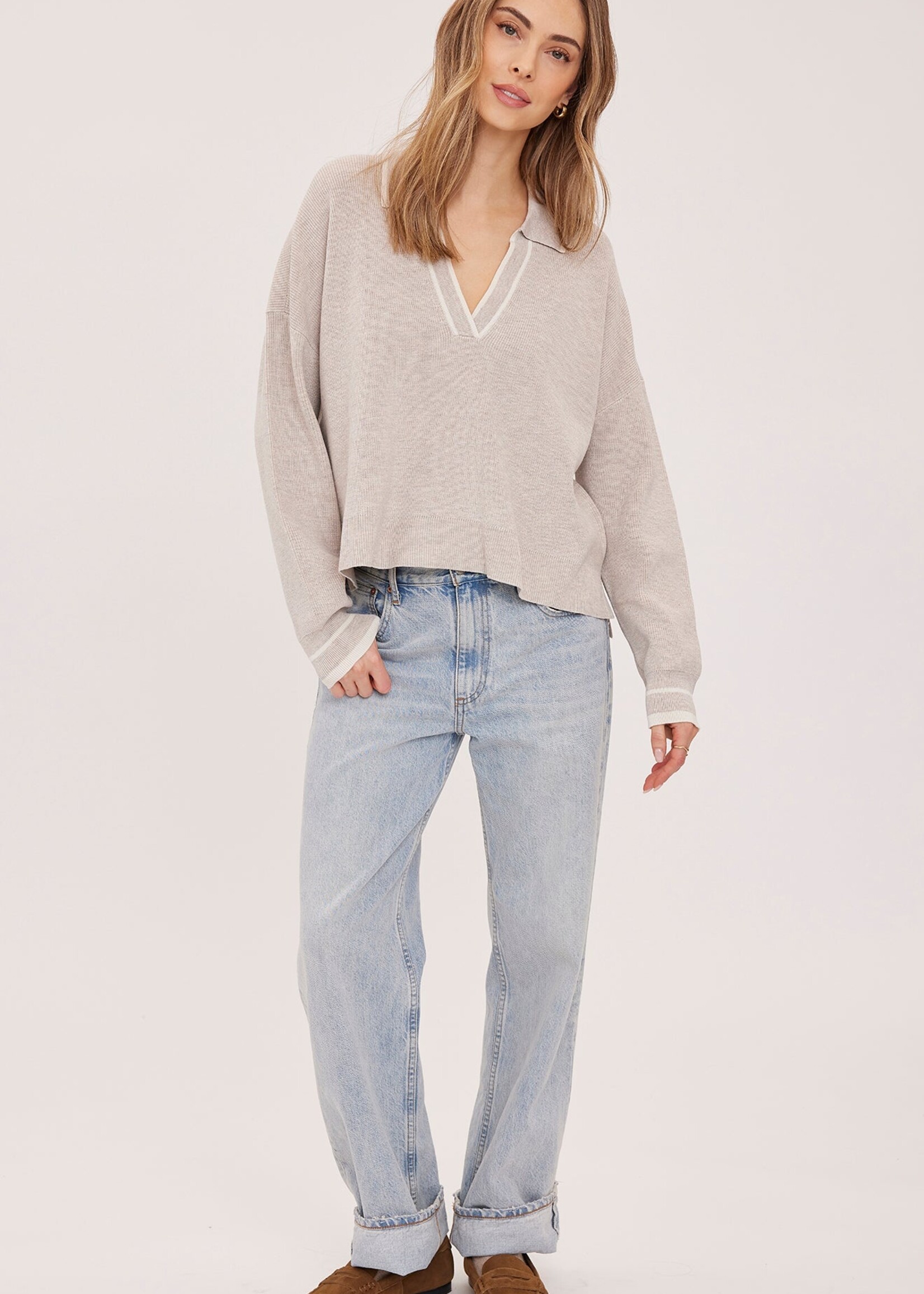 Gentle Fawn Chandail Col-V Tristan - Heather Latte