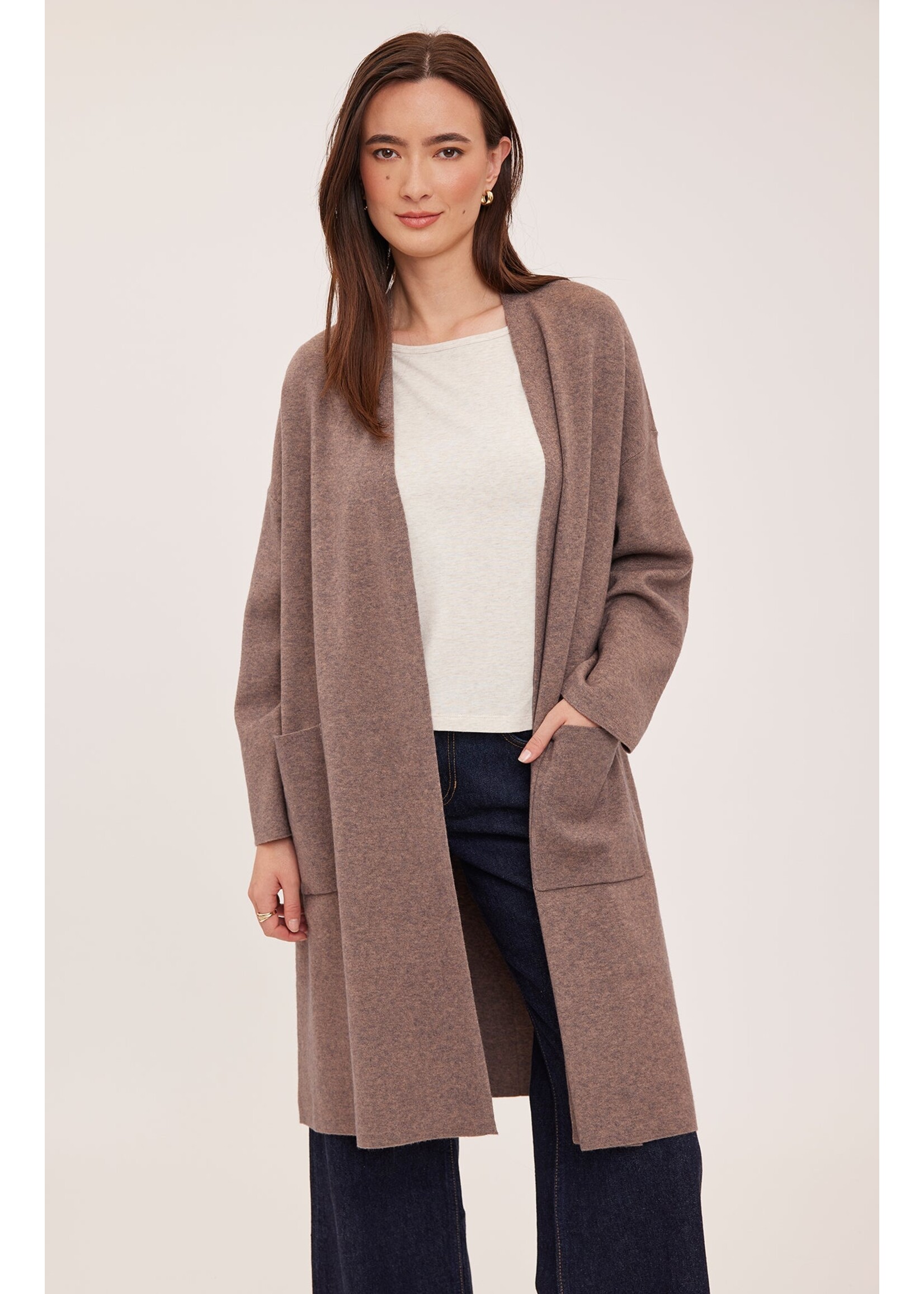 FA26 GF Blake Cardigan - Heather Bark