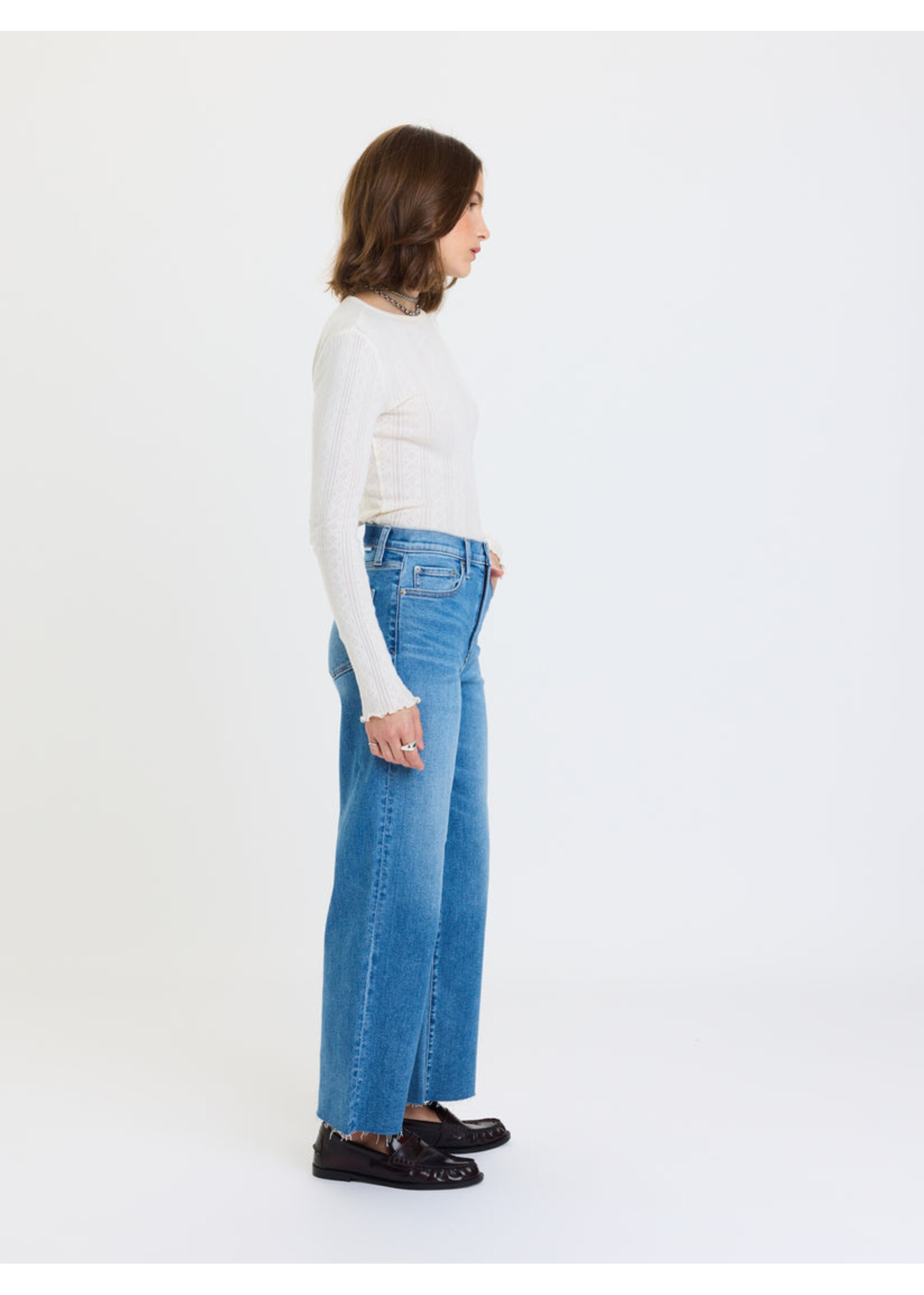 Daze Daze Denim Pleaser Taille Haute Jambe Large Longueur Cheville - Wavy