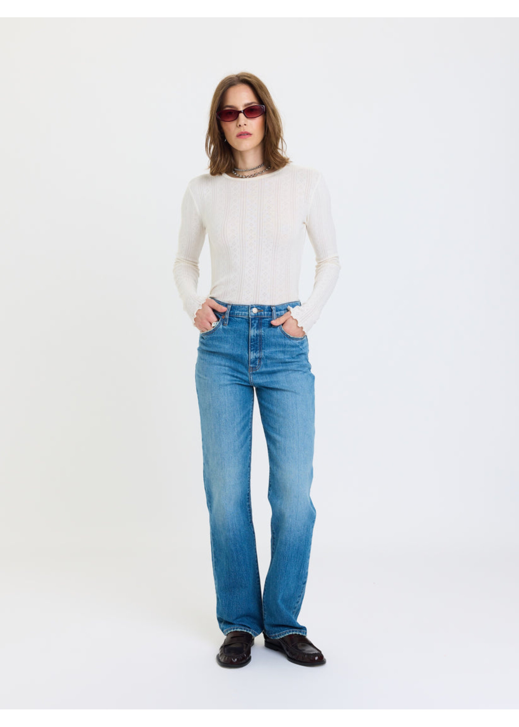Daze Daze Denim Sundaze Taille Haute Jambe Droite Vintage - Cloudline