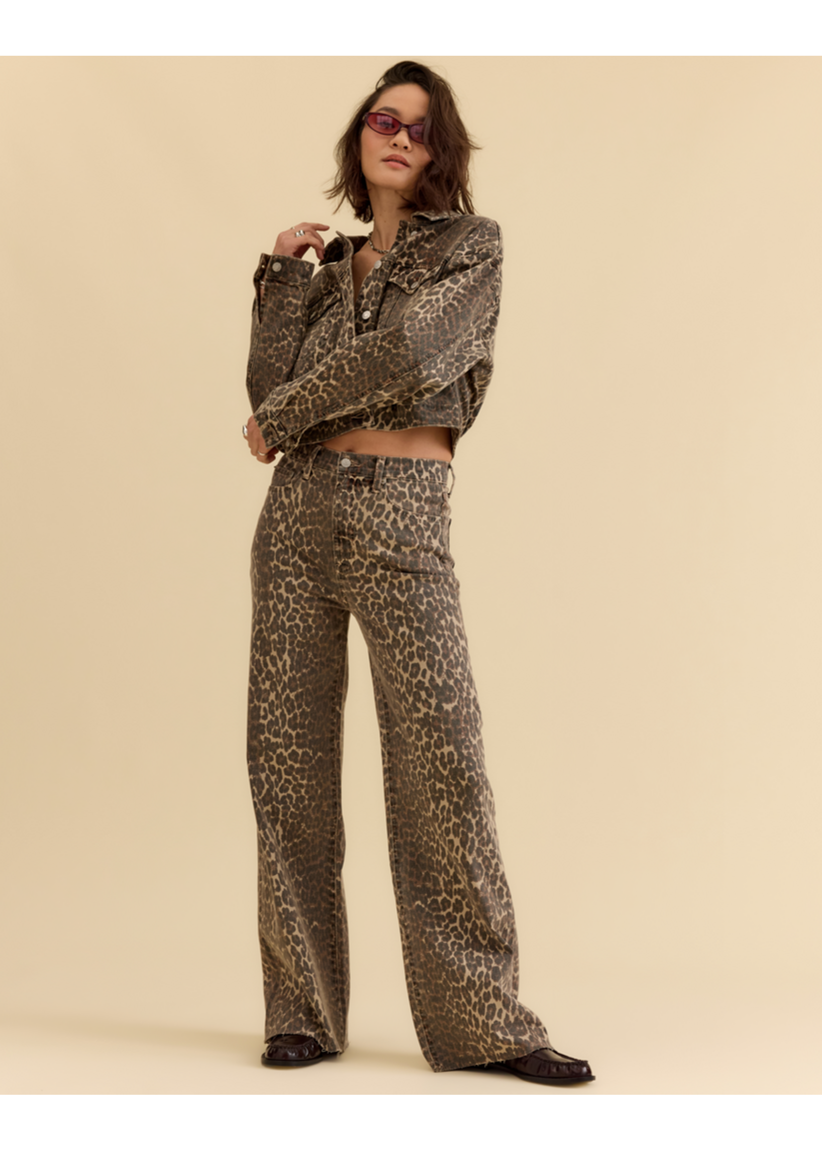 Daze Daze Denim Far Out High Rise Wide Leg - Cool Cat