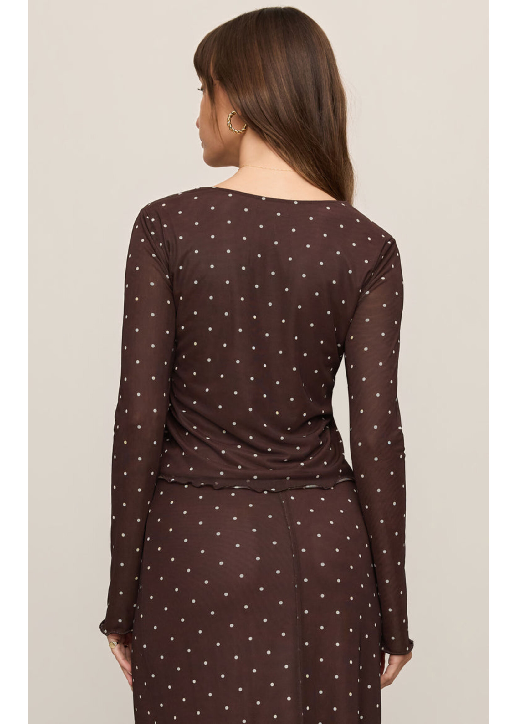 Z-Supply Z-Supply Amara Polka Dot Mesh Top - Chocolate