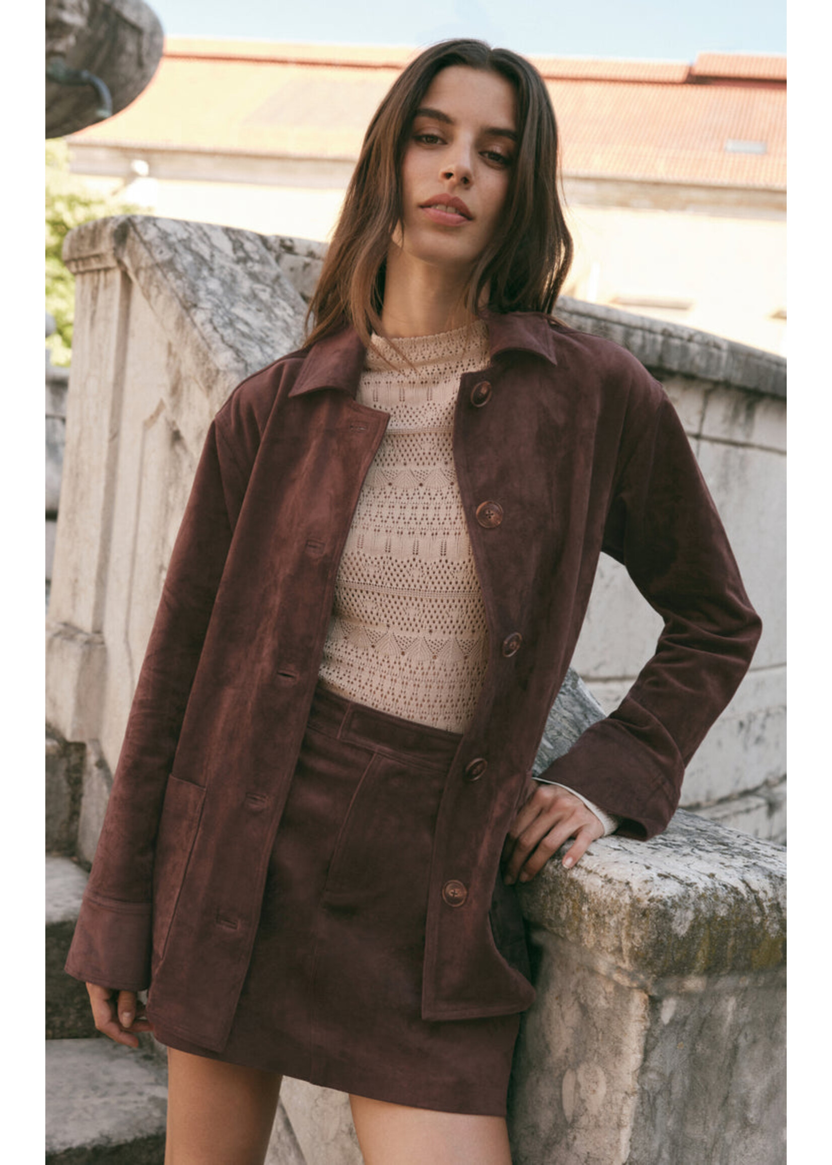Z-Supply Z-Supply Jacket En Suedine Decker - Chocolat Foncé