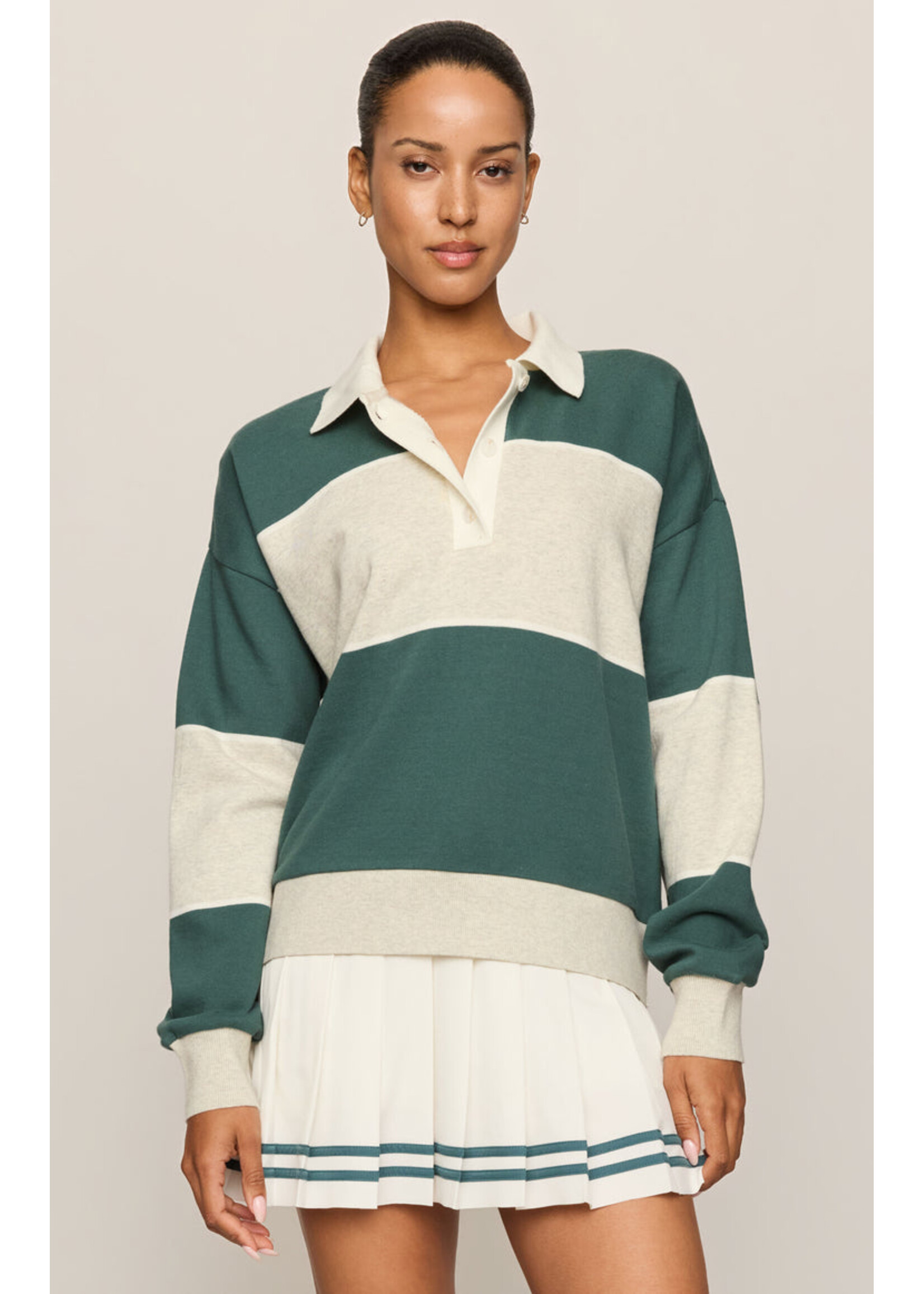 Z-Supply Z-Supply Study Break Polo Sweatshirt - Feather Grey