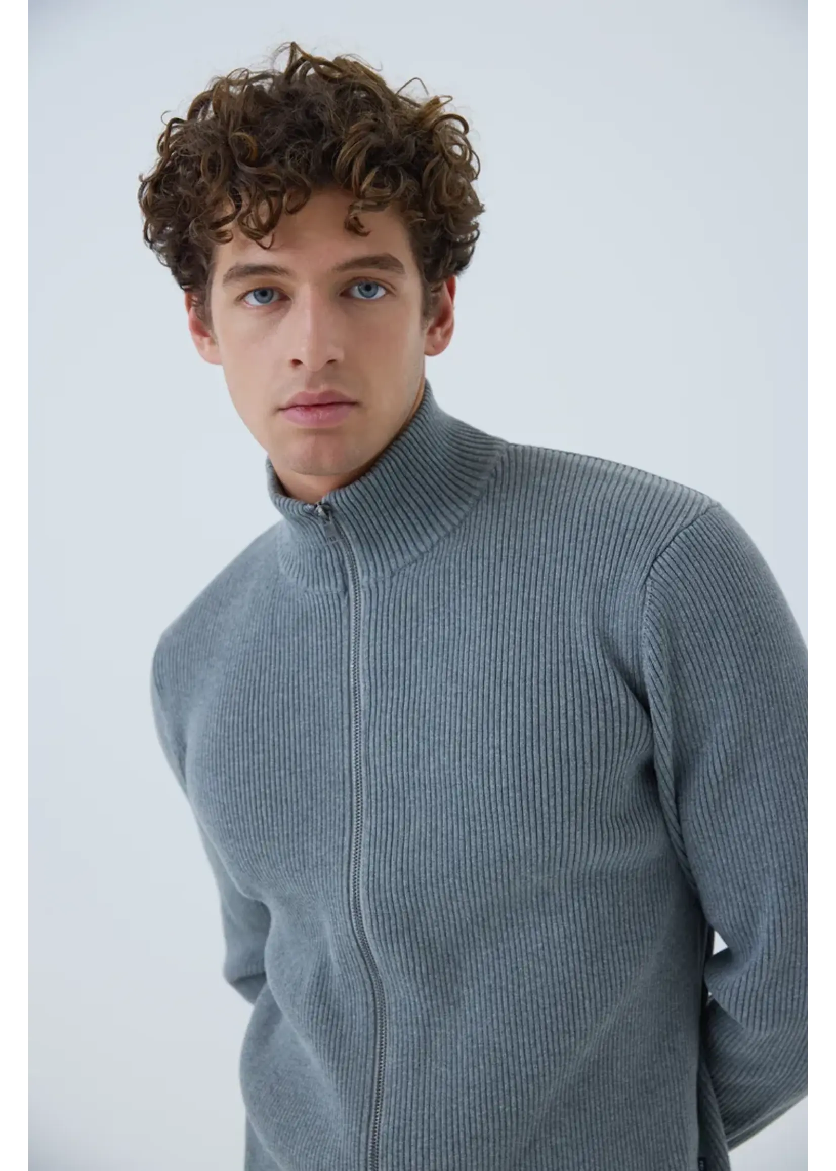 Casual Friday Casual Friday Pull En Maille à Col Montant Sanchez – Monument Mélange