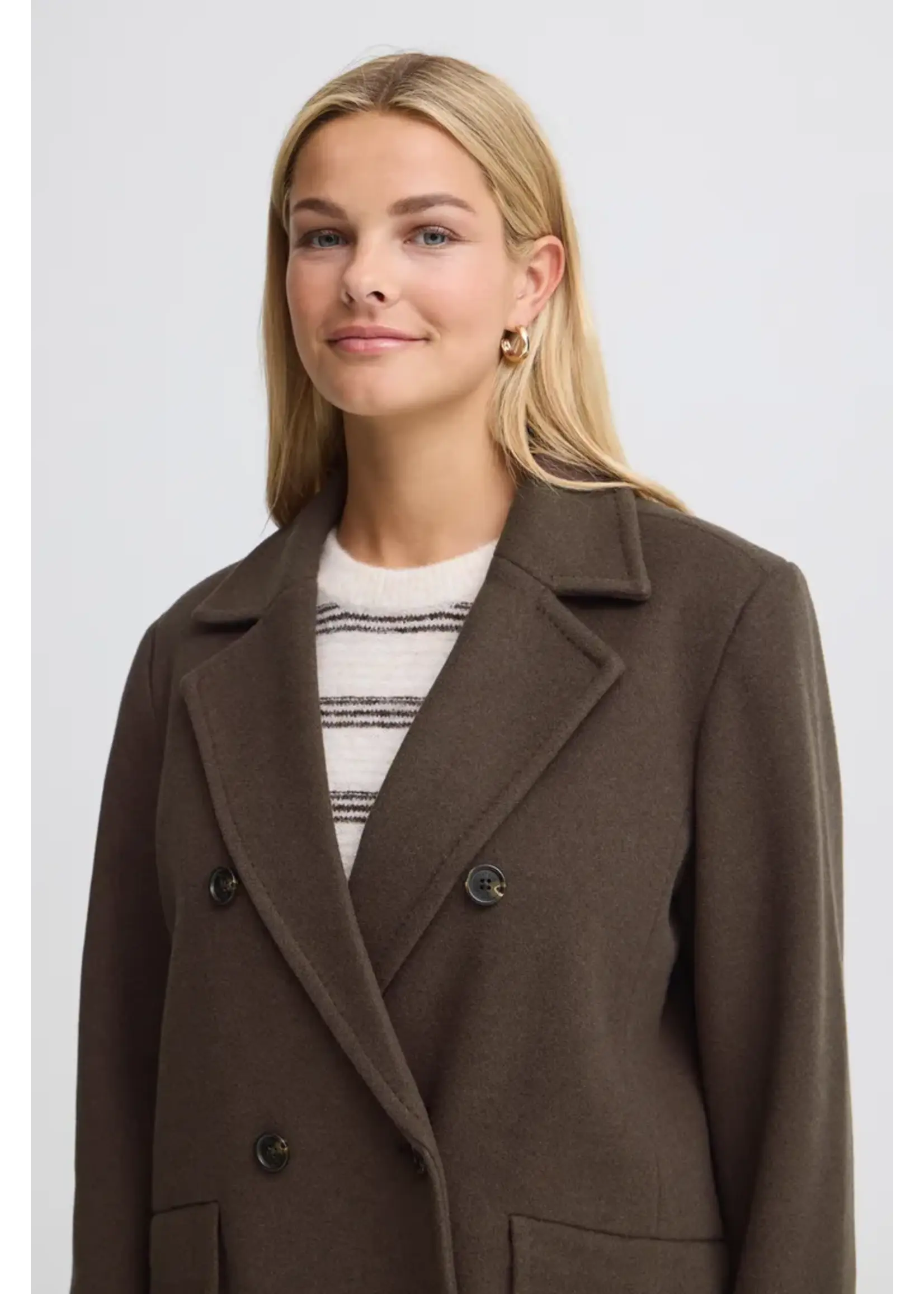 Fransa Fransa Manteau Adelay - Hot Fudge Melange