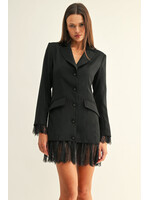 Adelyn Rae Adelyn Rae Robe blazer Yasmi À Ourlet En Dentelle - Noir