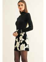 Adelyn Rae Adelyn Rae Aleena Flower Embellished Skirt - Black / Cream