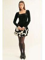 Adelyn Rae Adelyn Rae Robe Saige Ornée De Fleurs - Noir / Crème