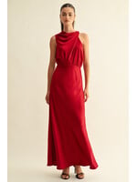 Adelyn Rae Adelyn Raw Kate Cowl Drape Asymmetrical - Maroon