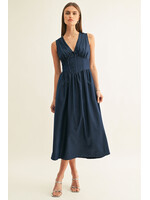 Adelyn Rae Adelyn Rae Robe Sans Manches En Chambray Arabelle - Bleu indigo