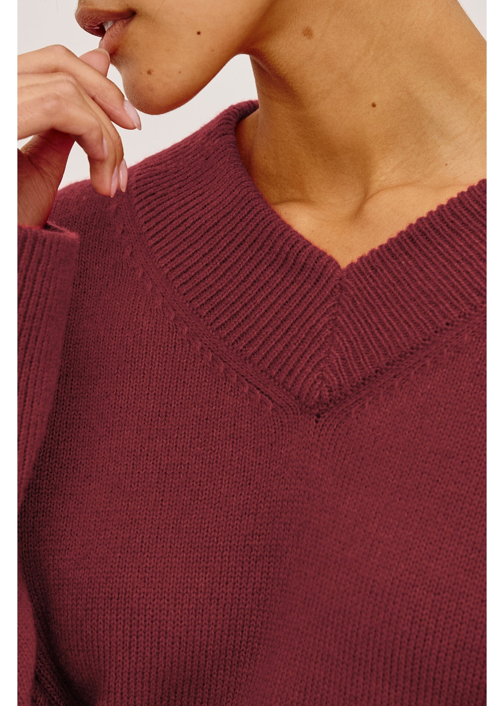 Rails Rails Lidya V-Neck Sweater - Crimson
