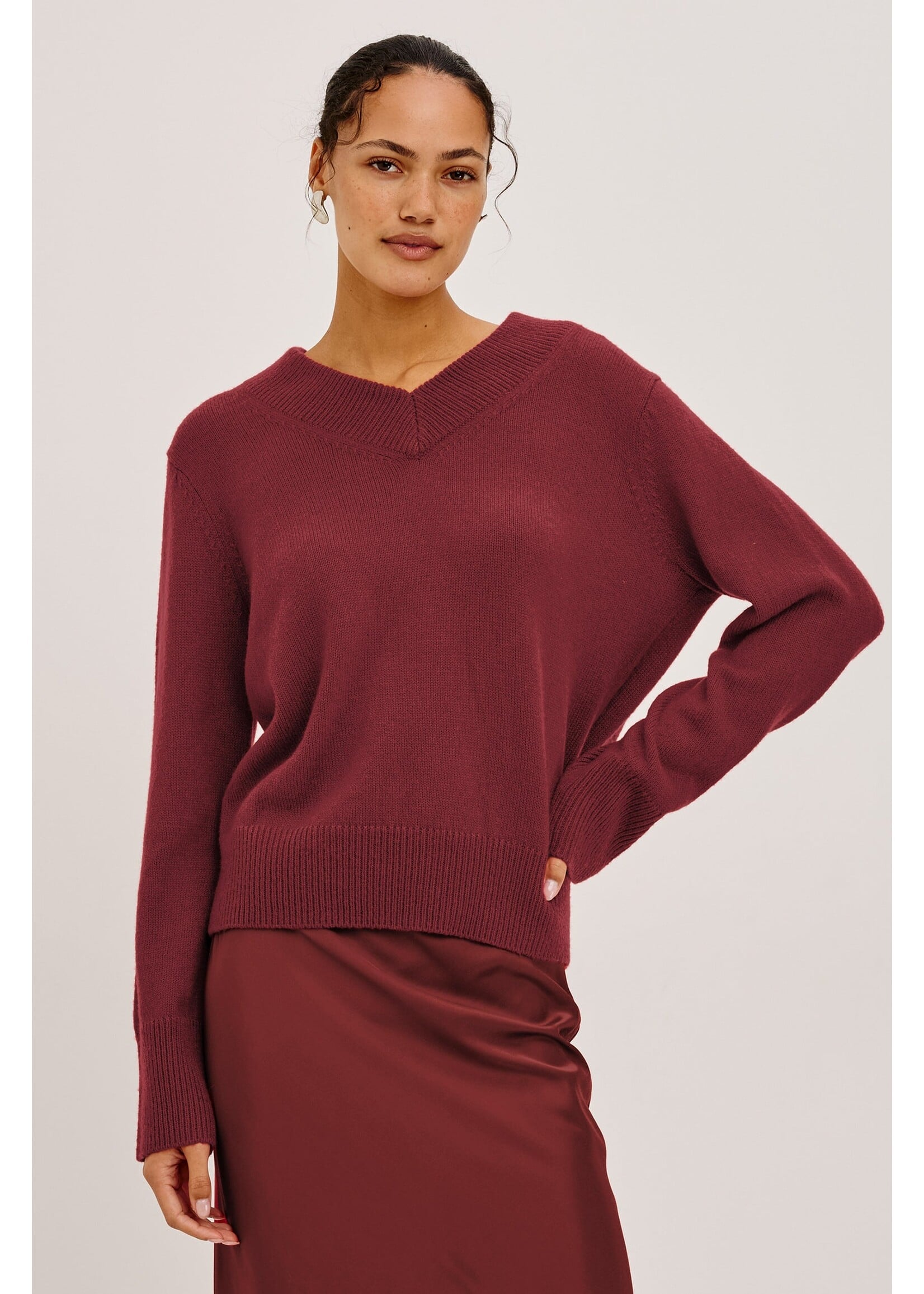 Rails Rails Lidya V-Neck Sweater - Crimson
