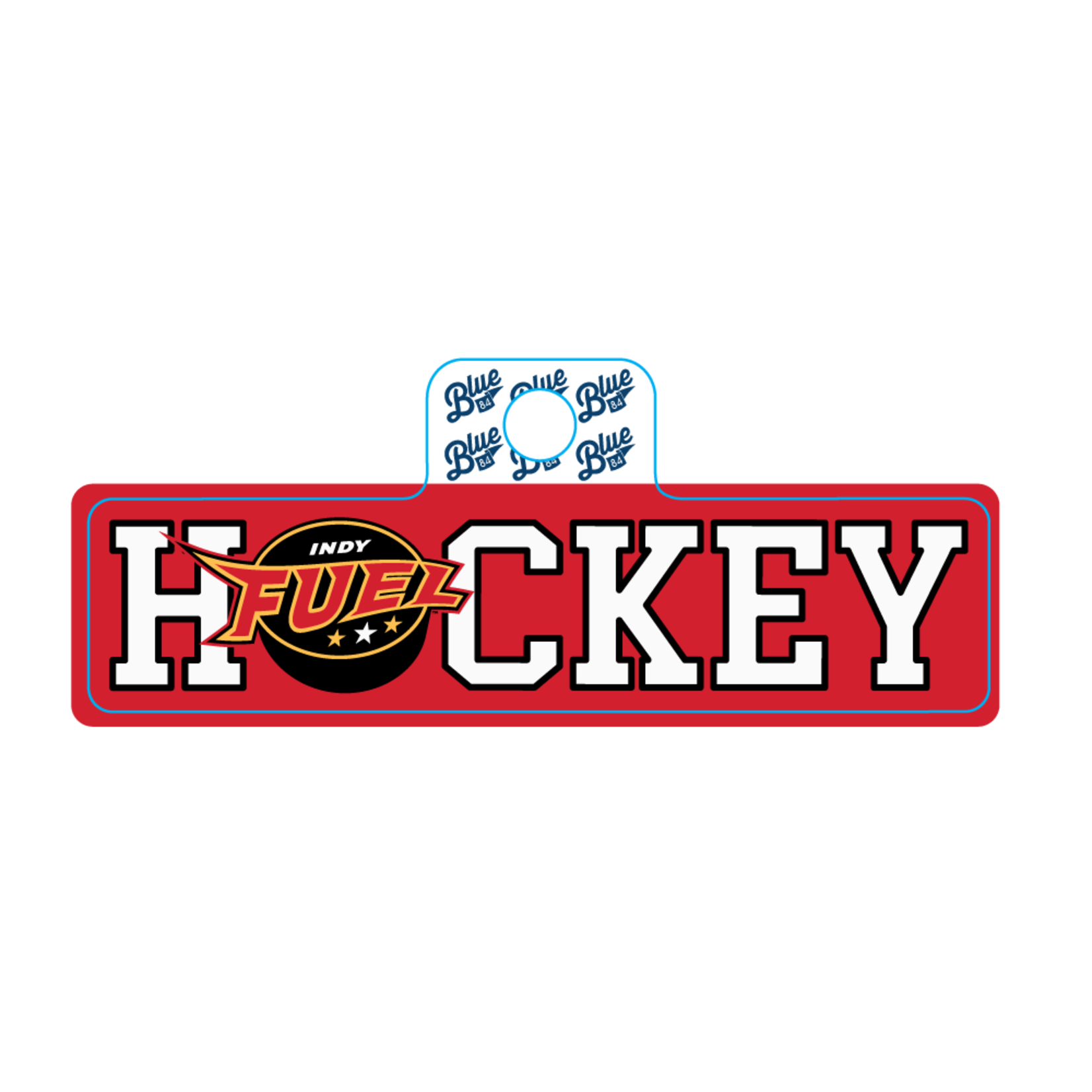 Blue 84 Hockey Sticker