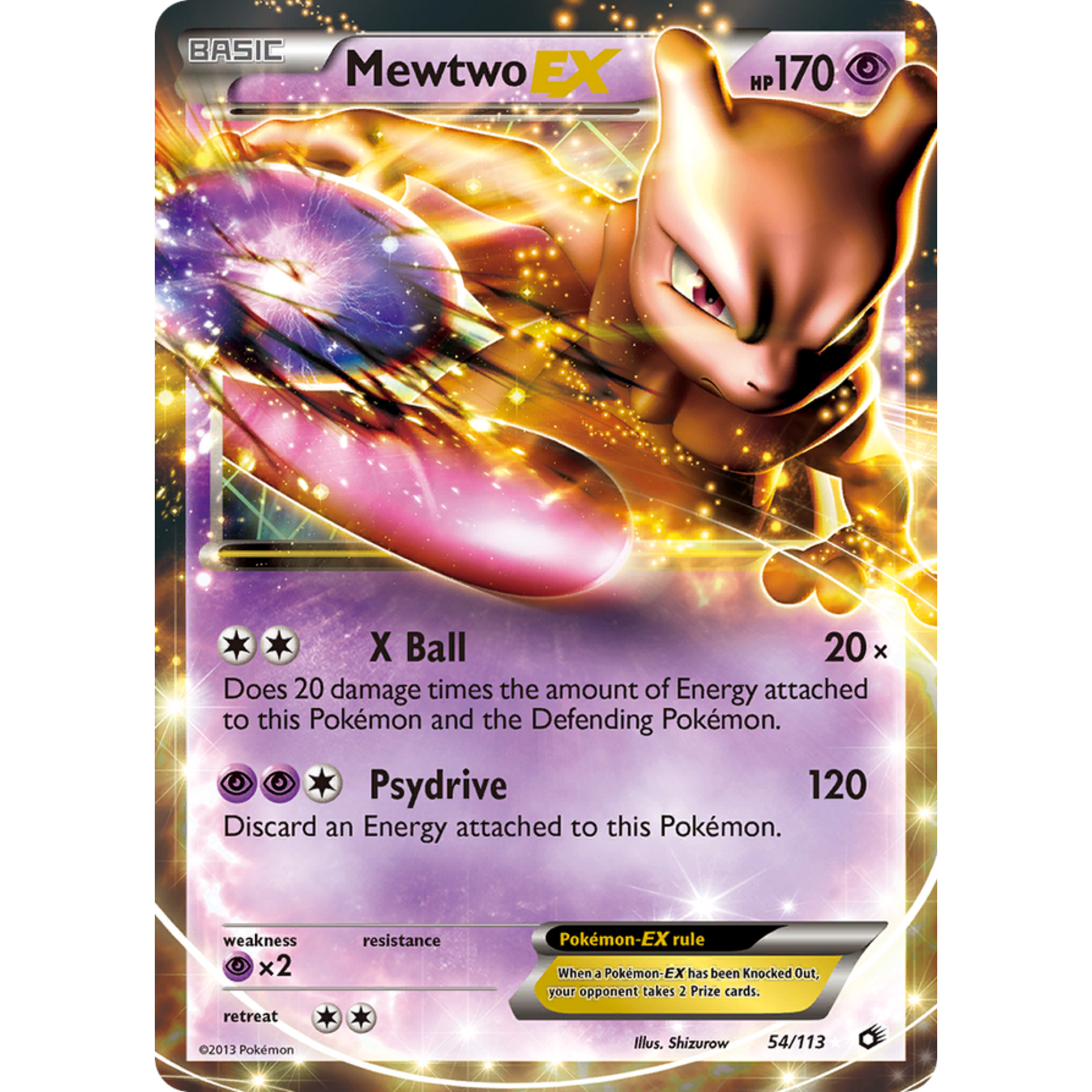 Legendary Treasures  Mewtwo-EX - 54/113 - Rare Holo EX