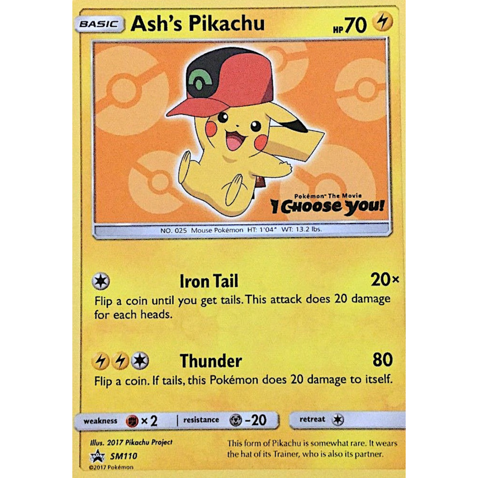 Sun & Moon Promotional Cards  Ash's Pikachu - SM110 - Promo