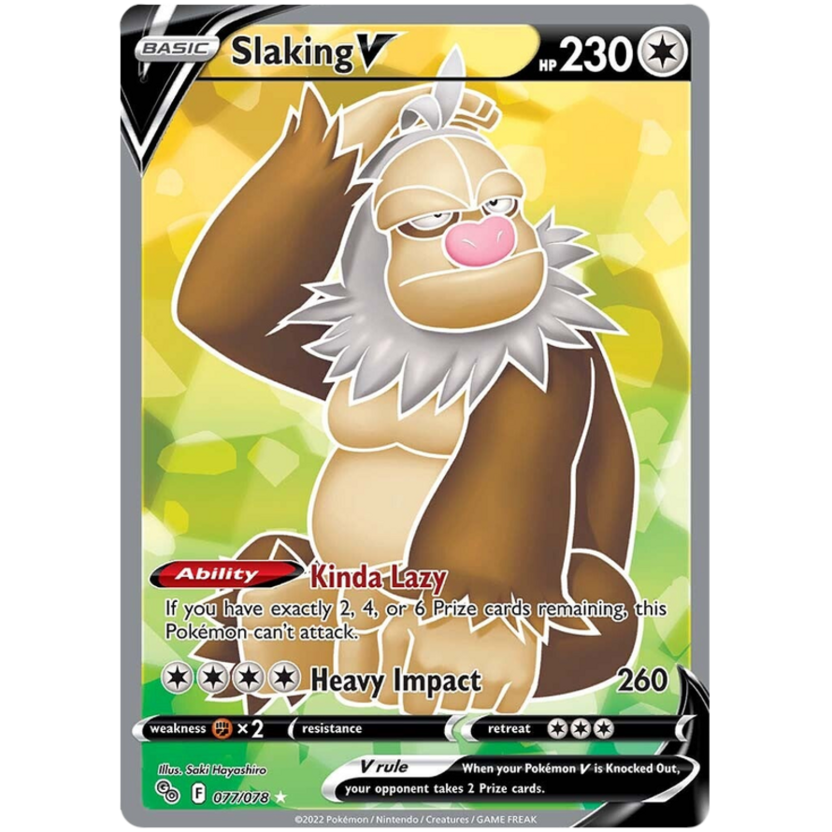 Pokémon GO  Slaking V - 077/078 - Rare Ultra