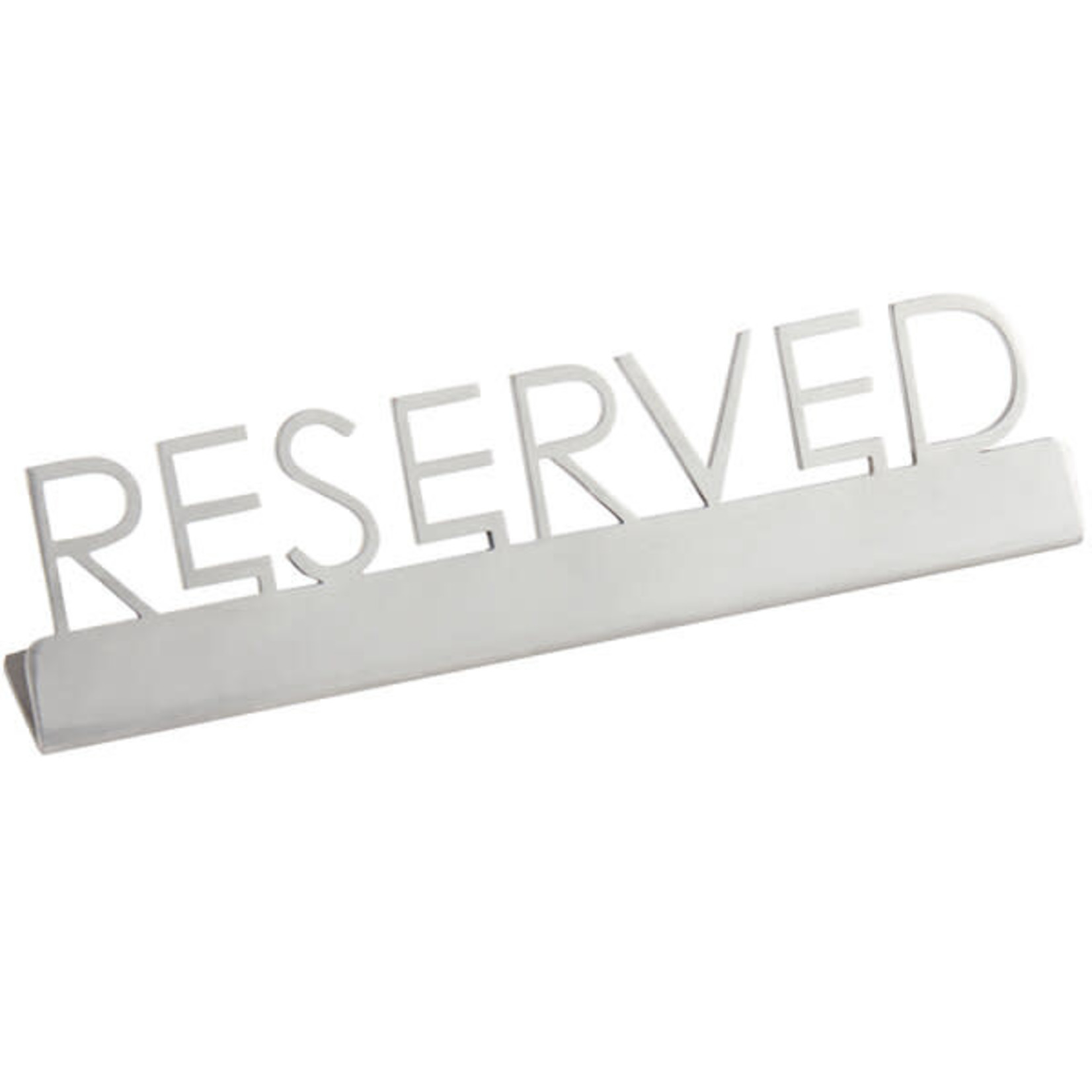 American Metalcraft Stainless Steel Laser-Cut Tabletop Sign with "Reserved" Print