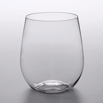 Webstaurant Clear Plastic Stemless Wine Glass - 12 oz - 16/pack