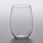 Webstaurant Clear Plastic Stemless Wine Glass - 16 oz - 16/pack