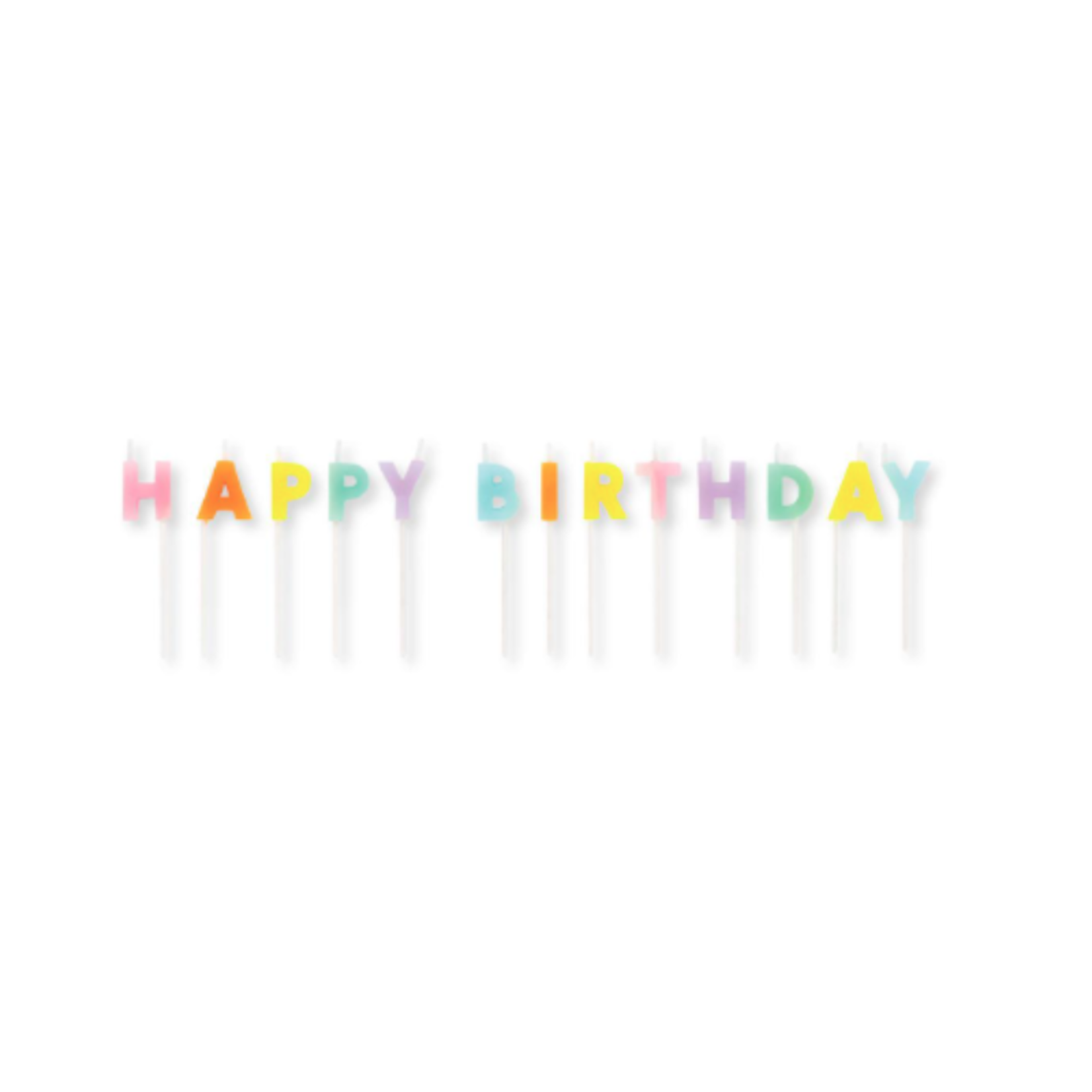 Creative Converting "Happy Birthday" Pastel Candle Picks - 13/Set