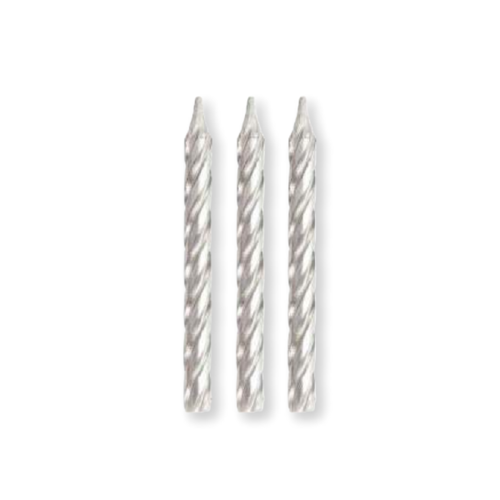 Creative Converting Silver Spiral Candle - 24/Pack