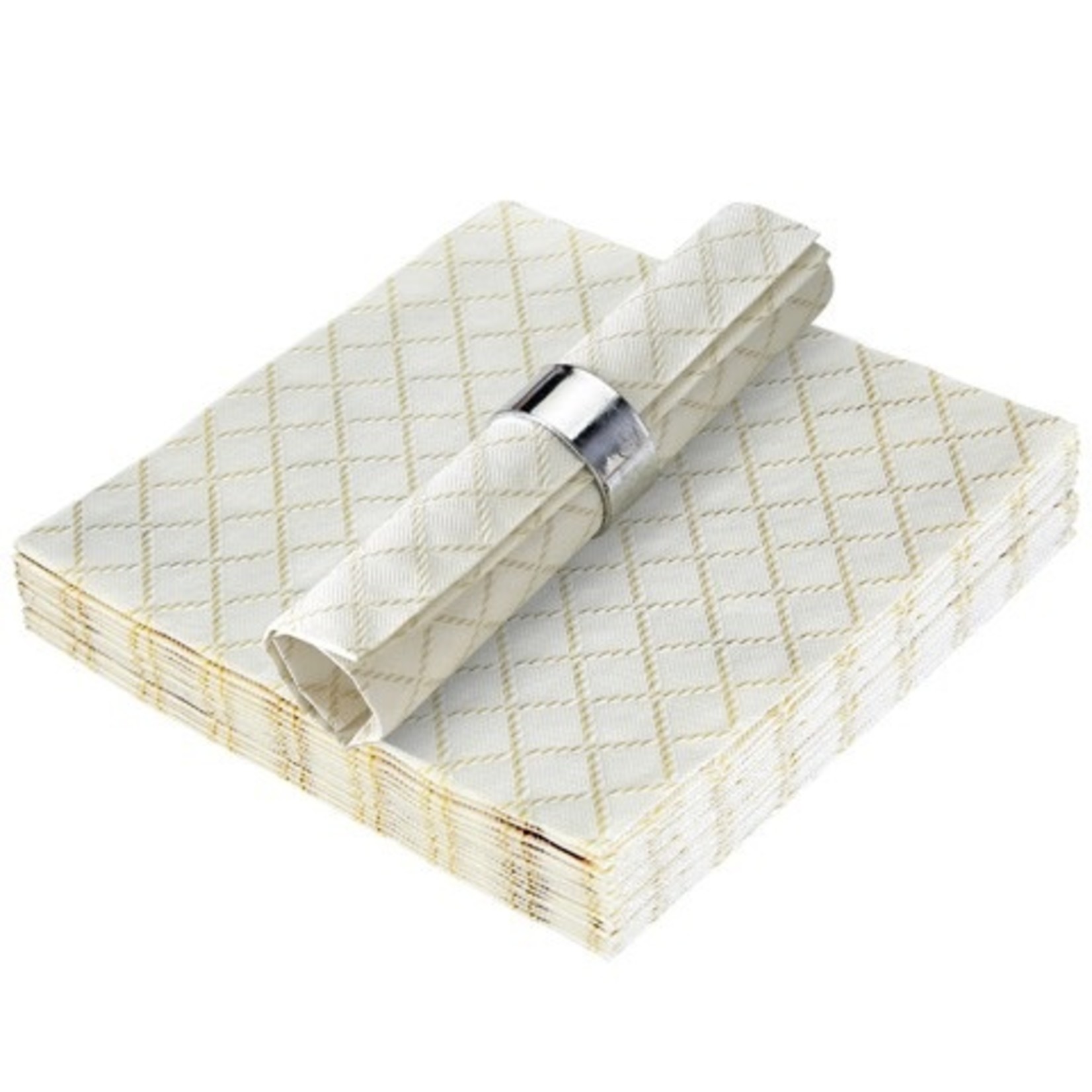 Silverspoons Quilted Ivory, Luncheon Napkins - 16/Pack