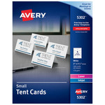 Avery Seating Cards - White Tent Cards - 2" x 3 1/2" - 160/Box