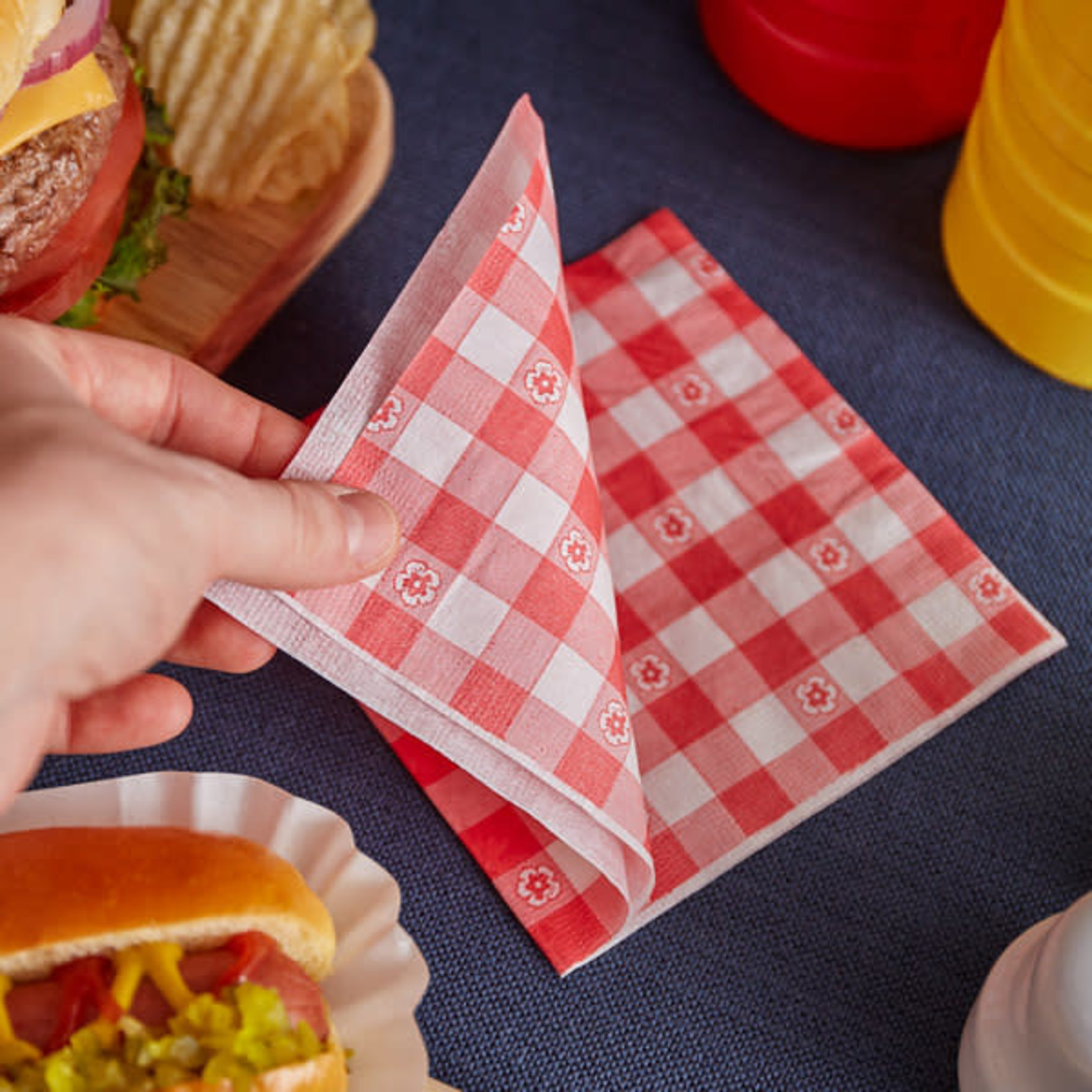 Choice Red Gingham, Cocktail Napkins - 250/Pack