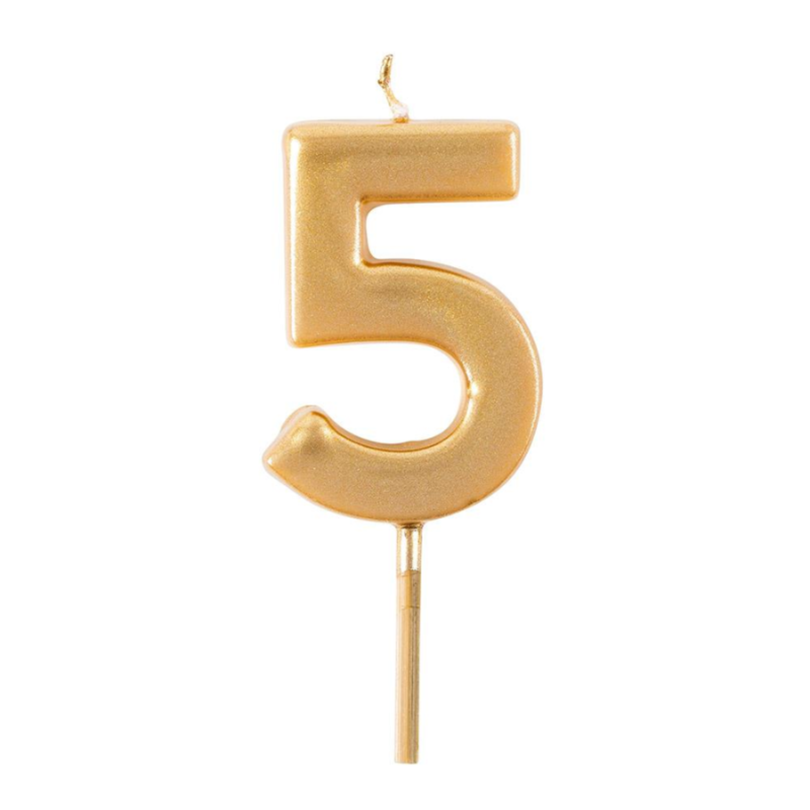 Caspari Gold Number Candle, Five