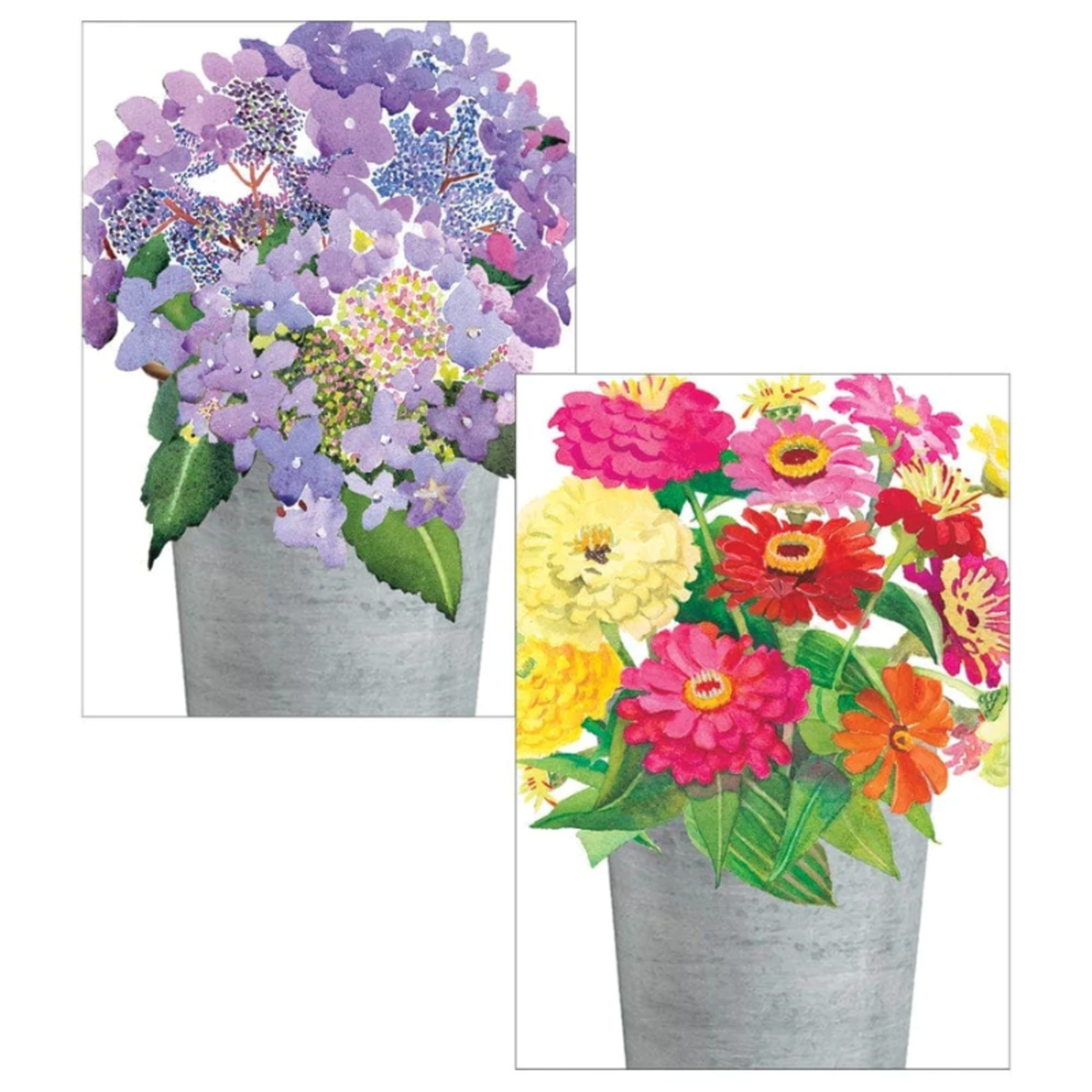 Caspari Flower Bucket, Boxed Note Cards