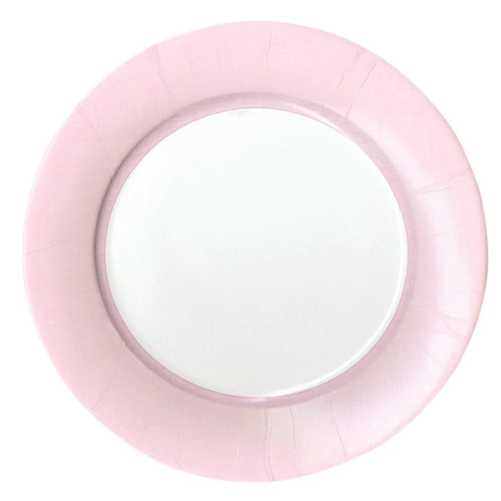 Caspari Petal Pink Linen Border, Dinner Plates  - 8/Pack